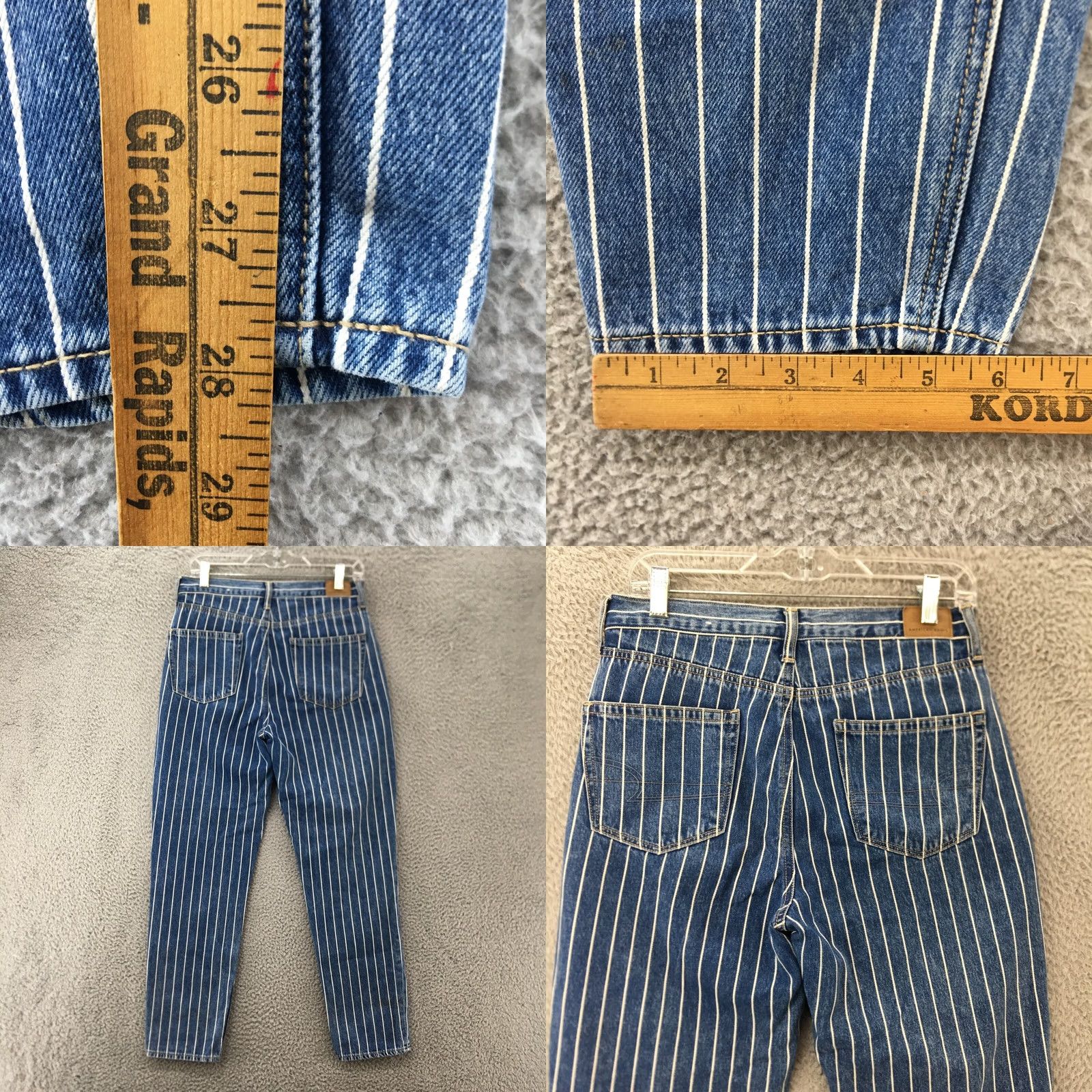 American Eagle Outfitters American Eagle Outfitters Mom Jeans Womens 6 Denim Striped High Rise Zip Fly Casual Blue Denim Size 28" / US 6 / IT 42 - 8 Thumbnail