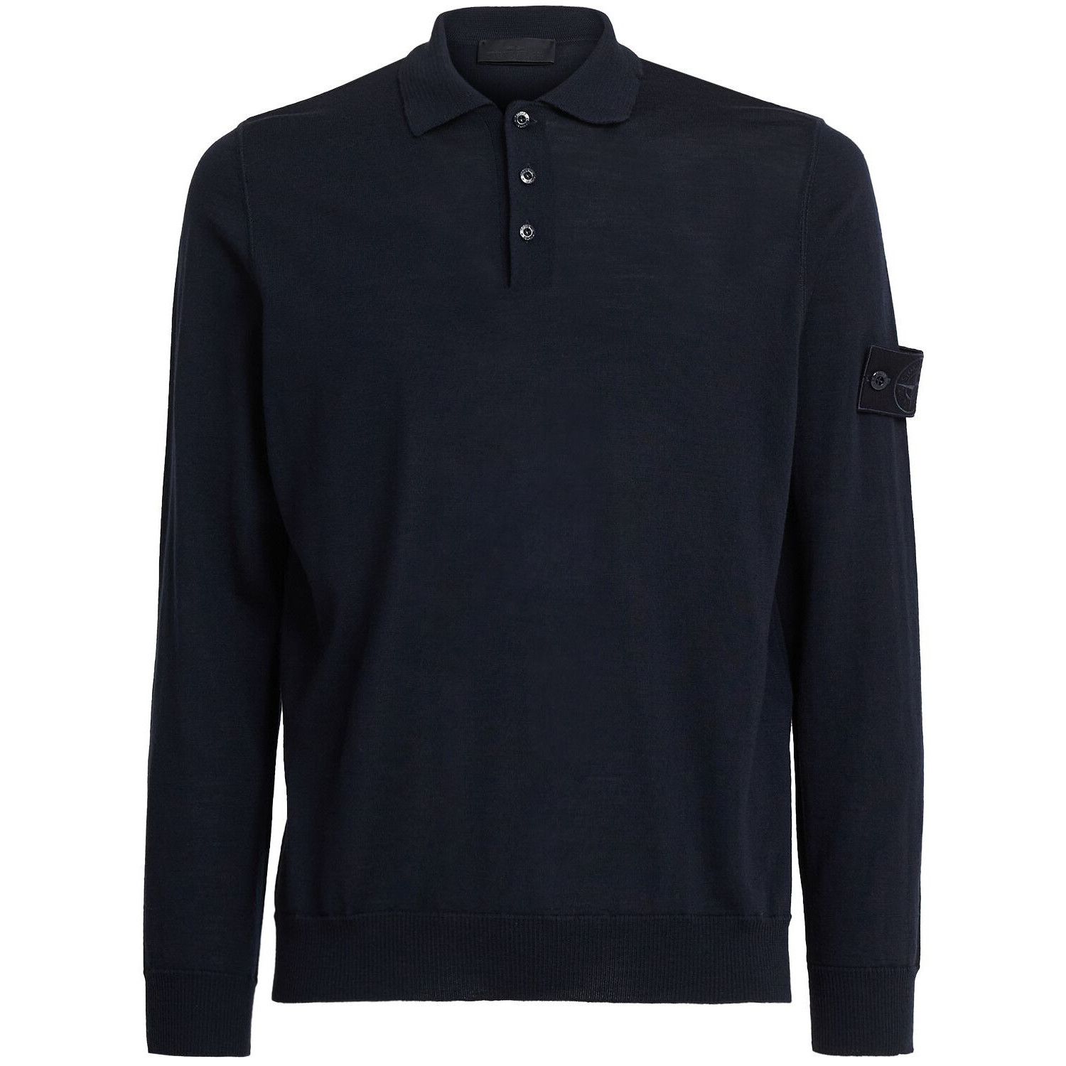 STONE ISLAND Navy Wool Polo Shirt New & Authentic (Men's siz