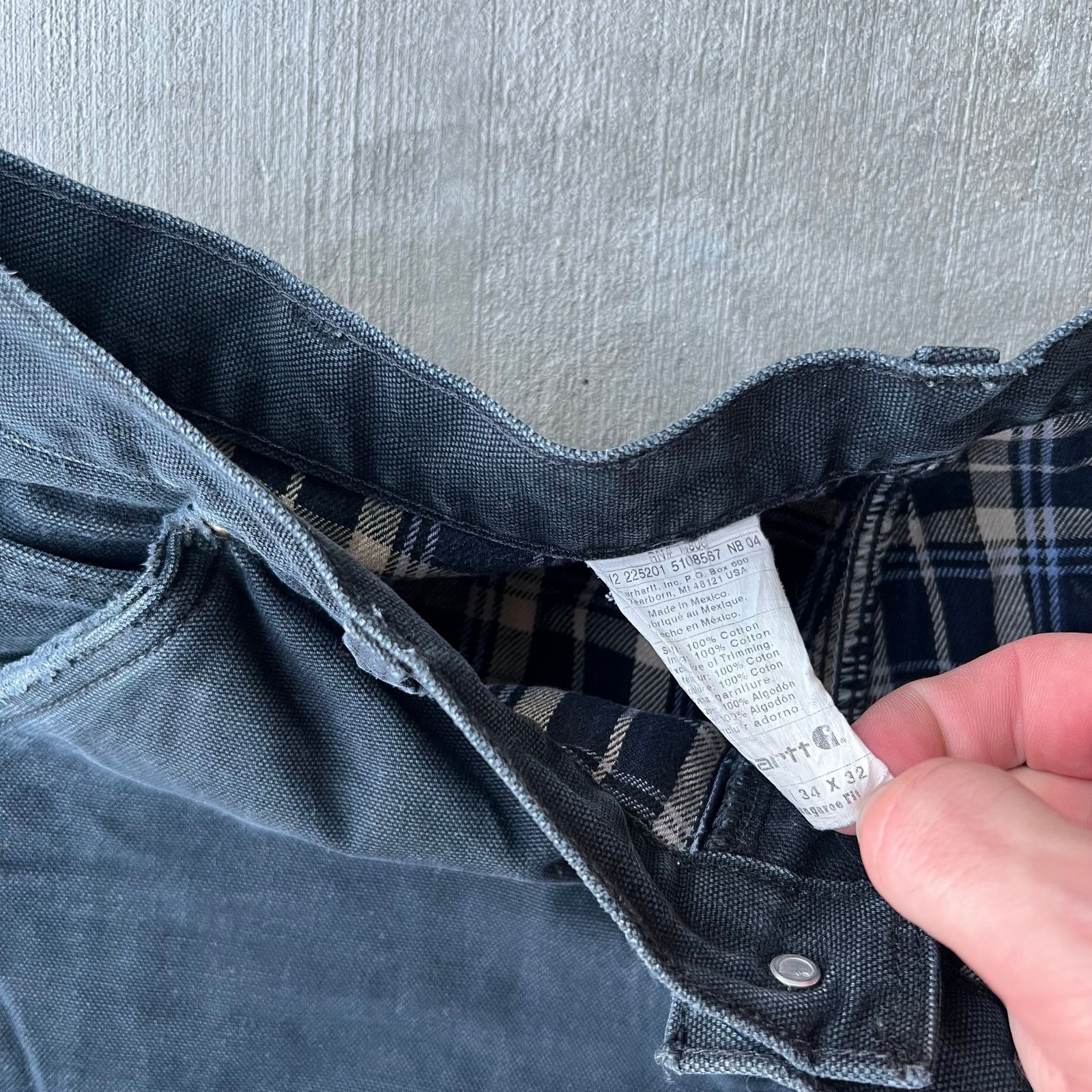 Carhartt × Vintage Carhartt black flannel lined double knee work wear pants Size US 32 / EU 48 - 4 Thumbnail