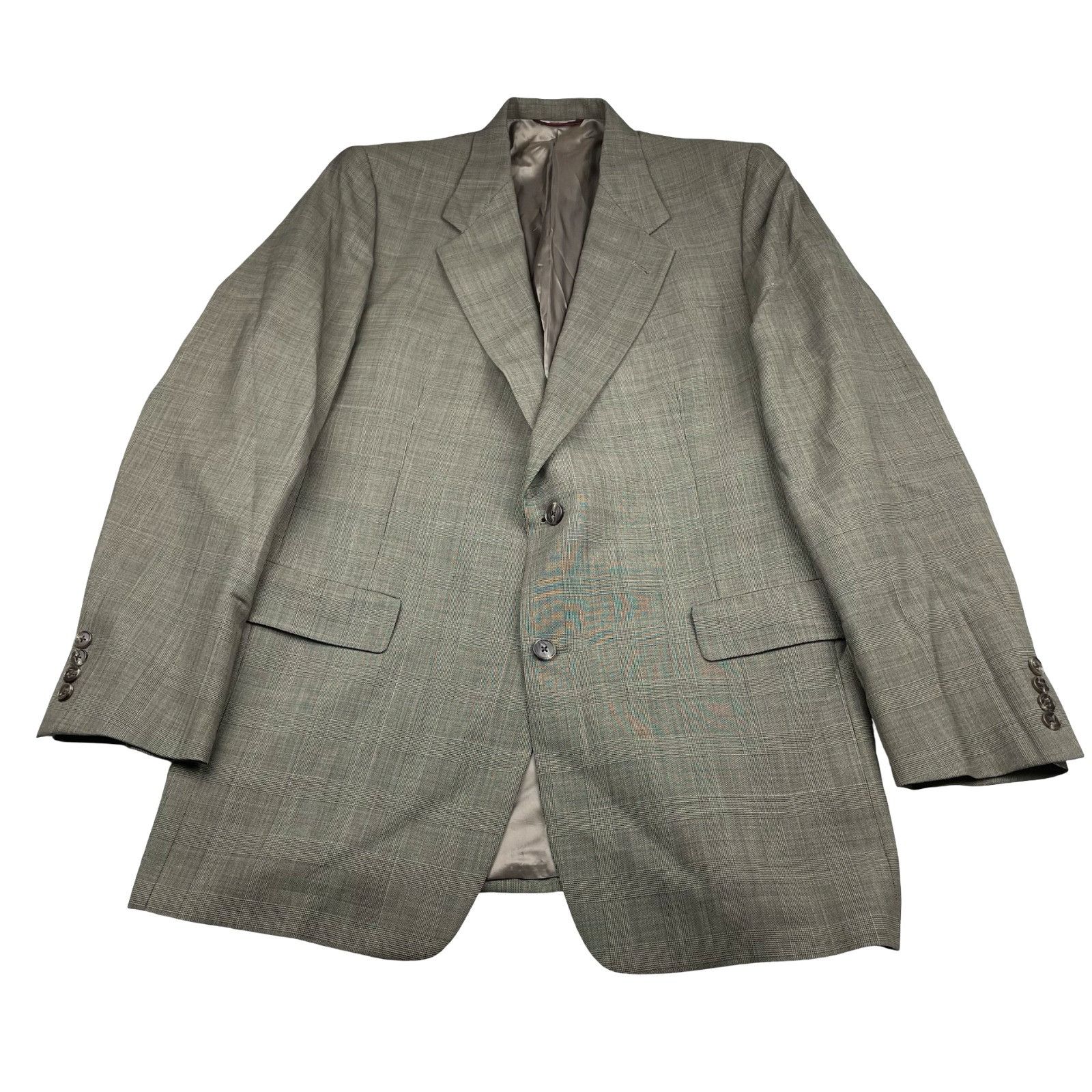 Hart Schaffner Marx Hart Schaffner Marx Men’s 100% Wool 2-Button Suit Beige Plai Size 42L - 2 Thumbnail