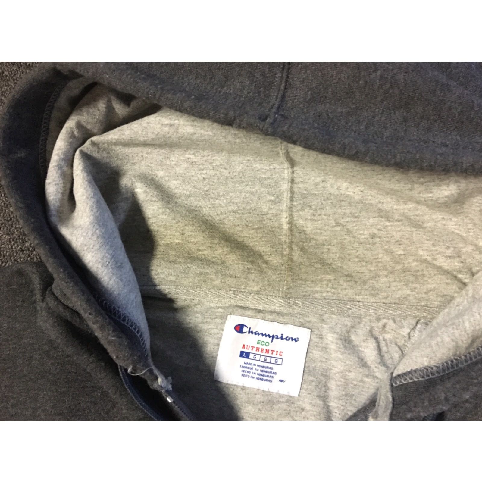 Champion VINTAGE Champion Hoodie Zip Up L Gray Men 90s Sports Grunge USA Baseball Football Running Gym Workout Logo Modern Classic Size US L / EU 52-54 / 3 - 4 Thumbnail
