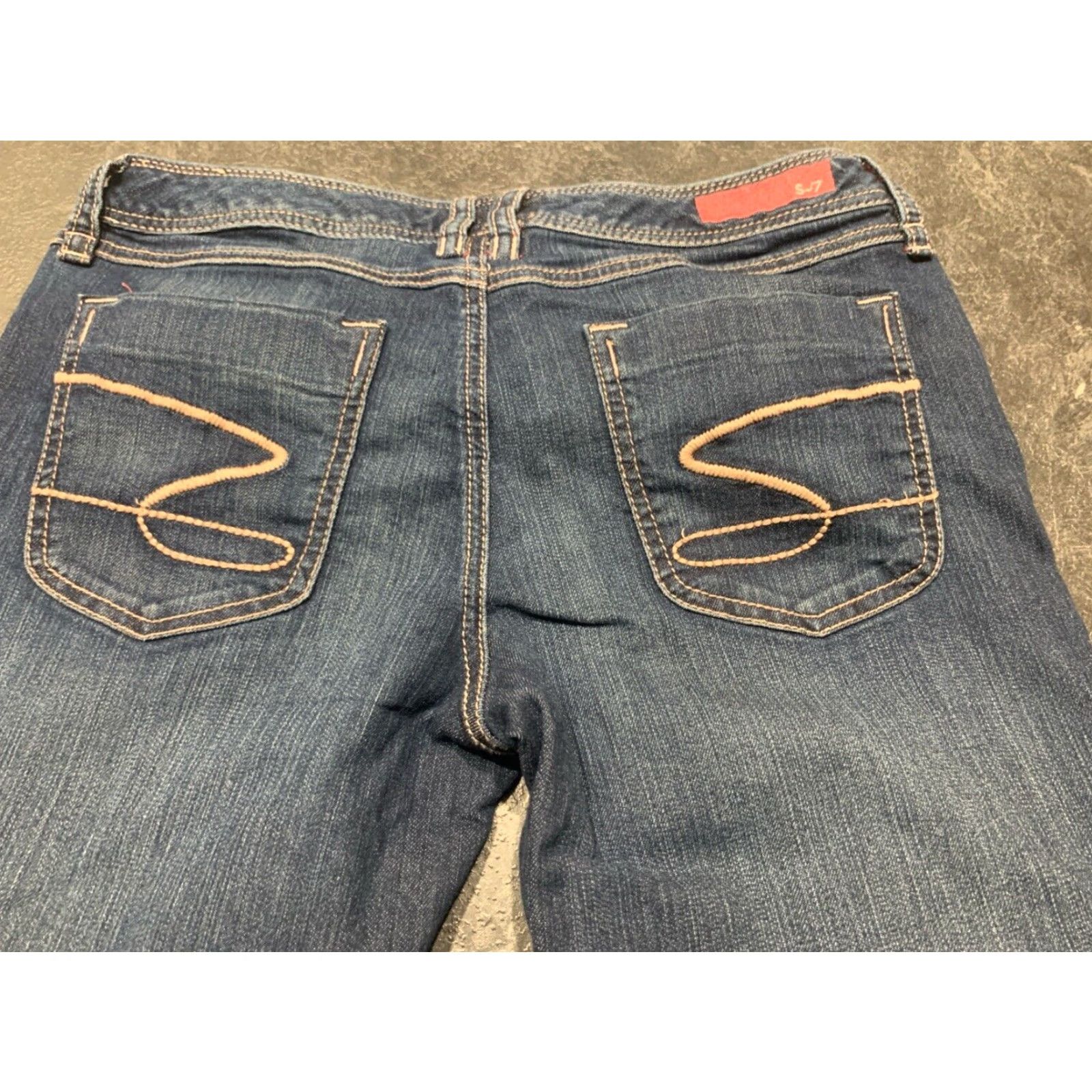 Vintage SEVEN 7 Women's Stretch Blue Capri Jeans Size 29 Low Rise Size 29" - 4 Thumbnail