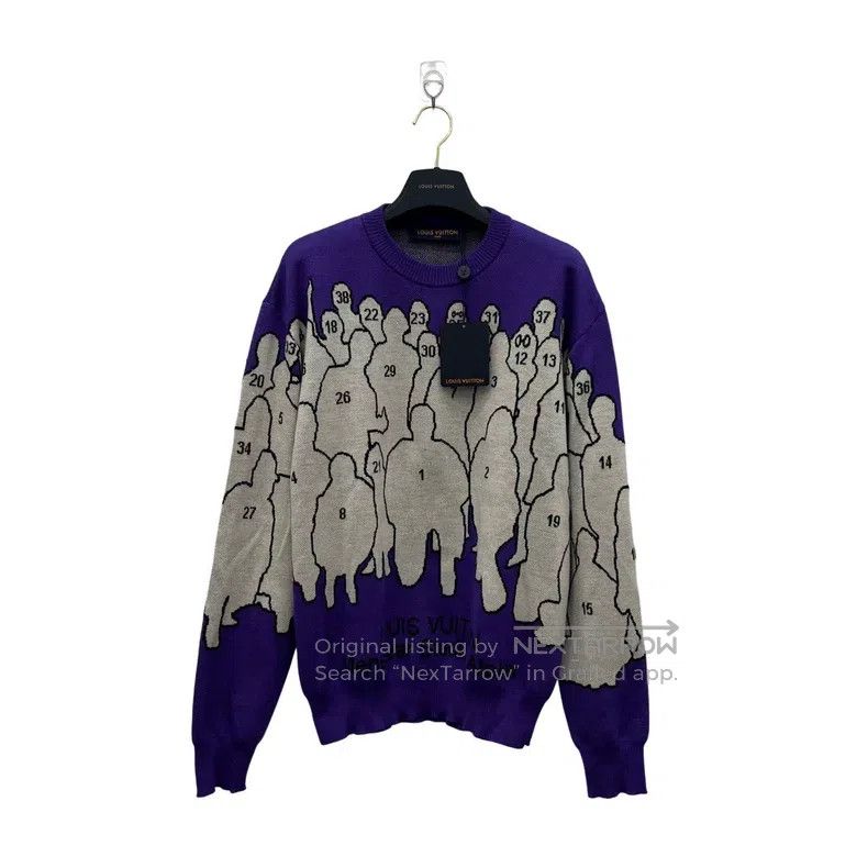 Louis Vuitton Louis Vuitton Purple character logo jacquard cartoon sweat Size US M / EU 48-50 / 2 - 2 Thumbnail