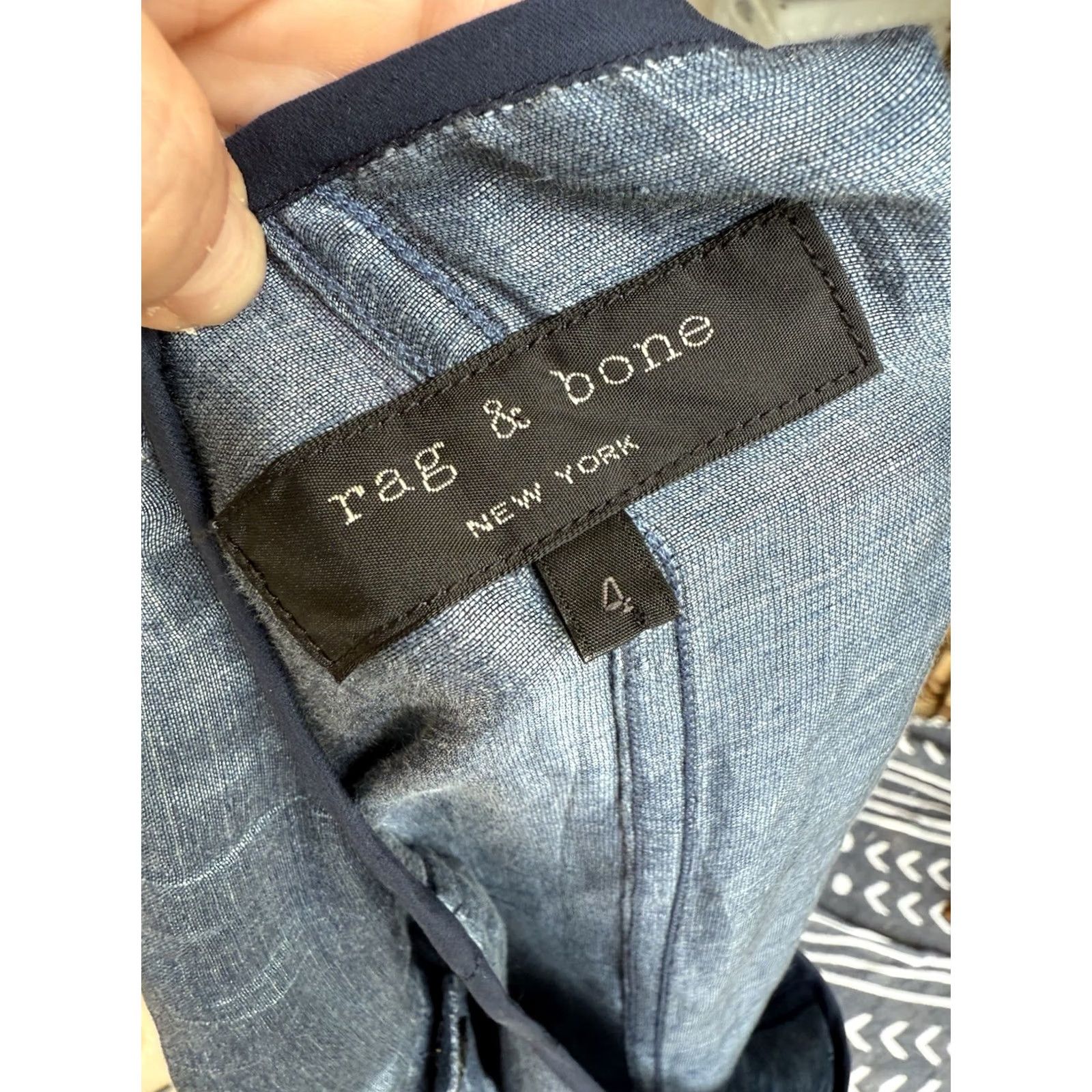 Rag & Bone rag & bone Dress Shirt Dress Linen Silk Blend Denim Color Size 4 Blue Knee Length Womens Size S / US 4 / IT 40 - 5 Thumbnail