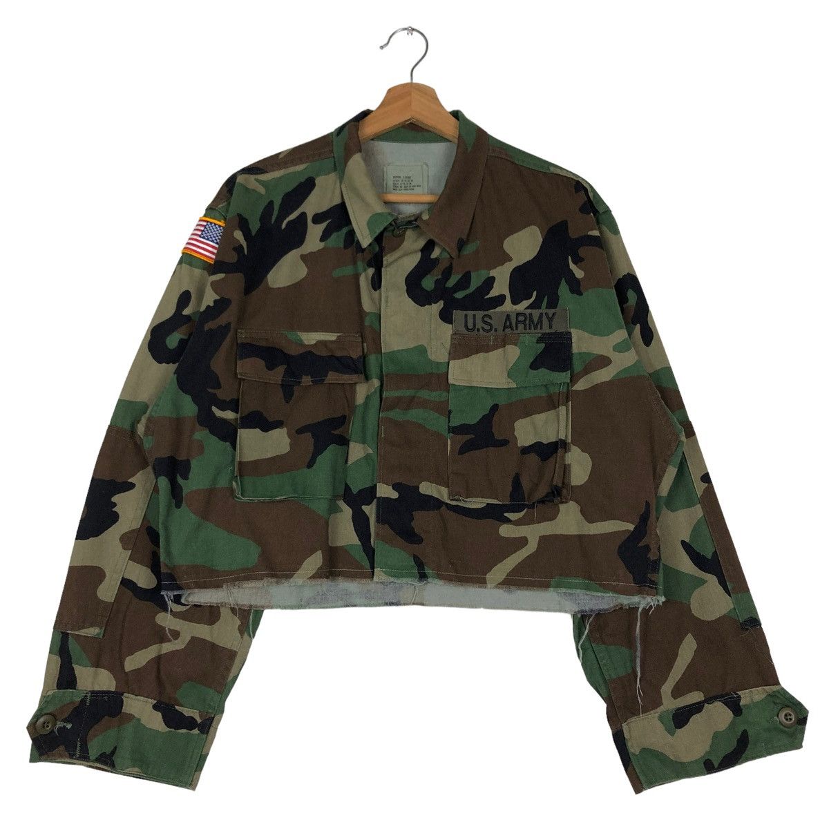 Vintage 🔥Vintage Cropped Chore Camoflouge Jacket US Army Size US S / EU 44-46 / 1 - 1 Thumbnail