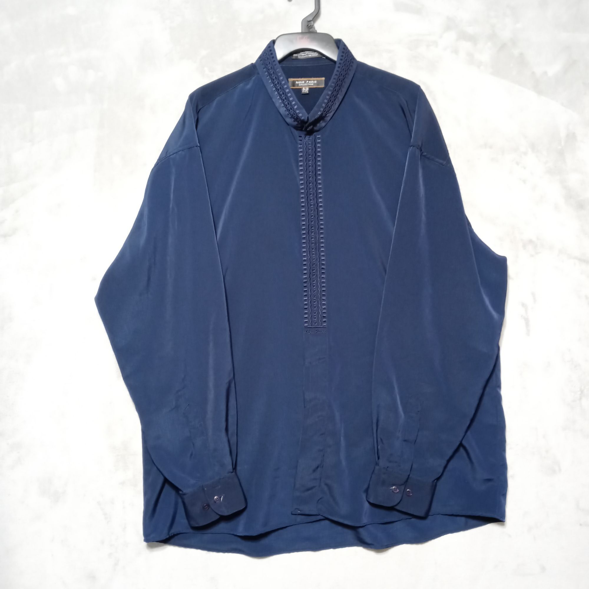 Other Noir Paris XL Dress Shirt Blue Embroidered Long Sleeve Butto Size US XL / EU 56 / 4 - 1 Thumbnail