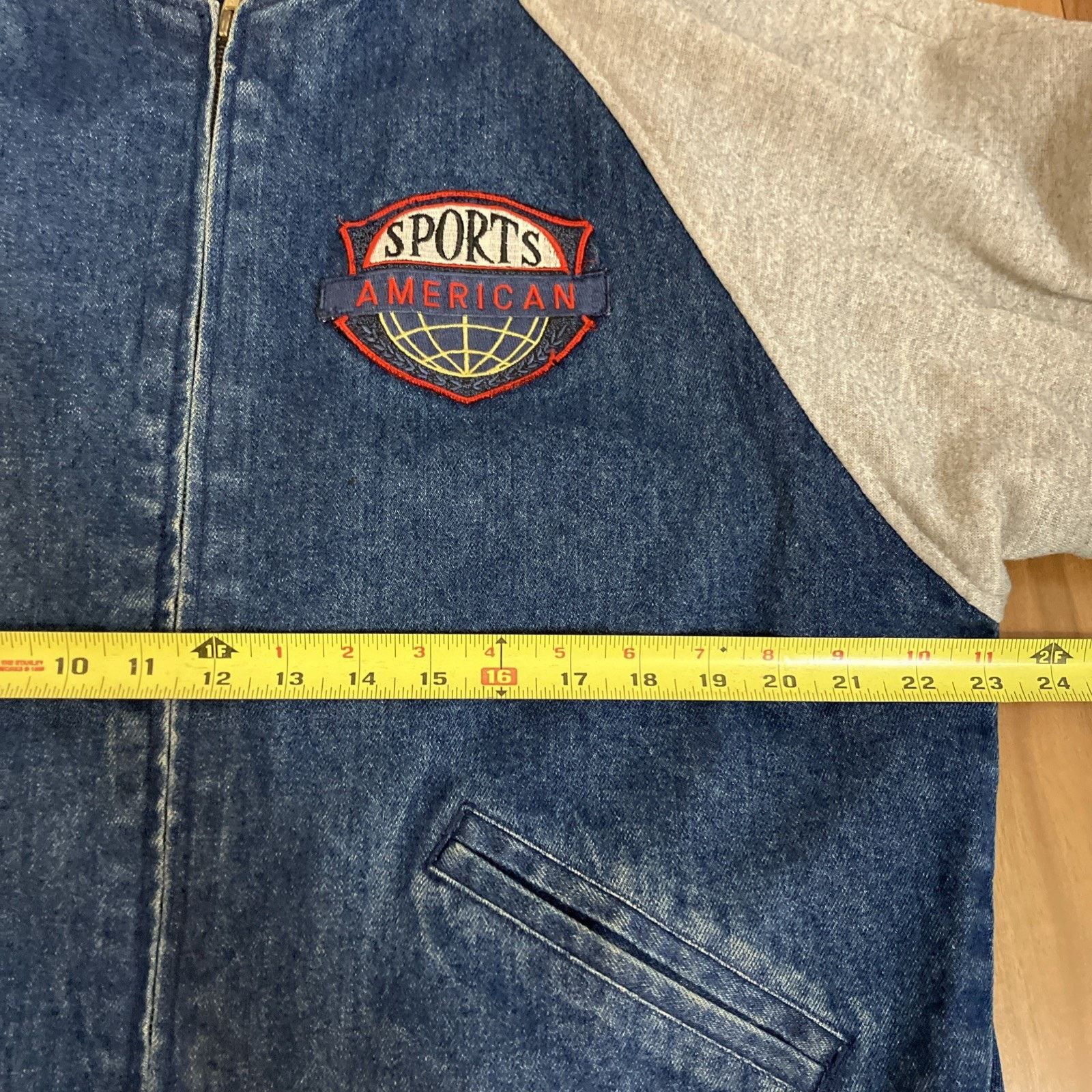 Starter Vtg Honors Sport Jacket Mens Medium Blue Varsity Denim Zip Size US M / EU 48-50 / 2 - 12 Thumbnail