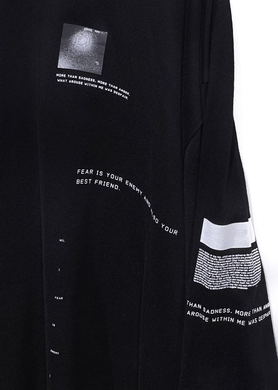 NILOS Nilos Julius "Fear Is Your Enemy" Black Long Sleeves Tee Size US S / EU 44-46 / 1 - 4 Thumbnail
