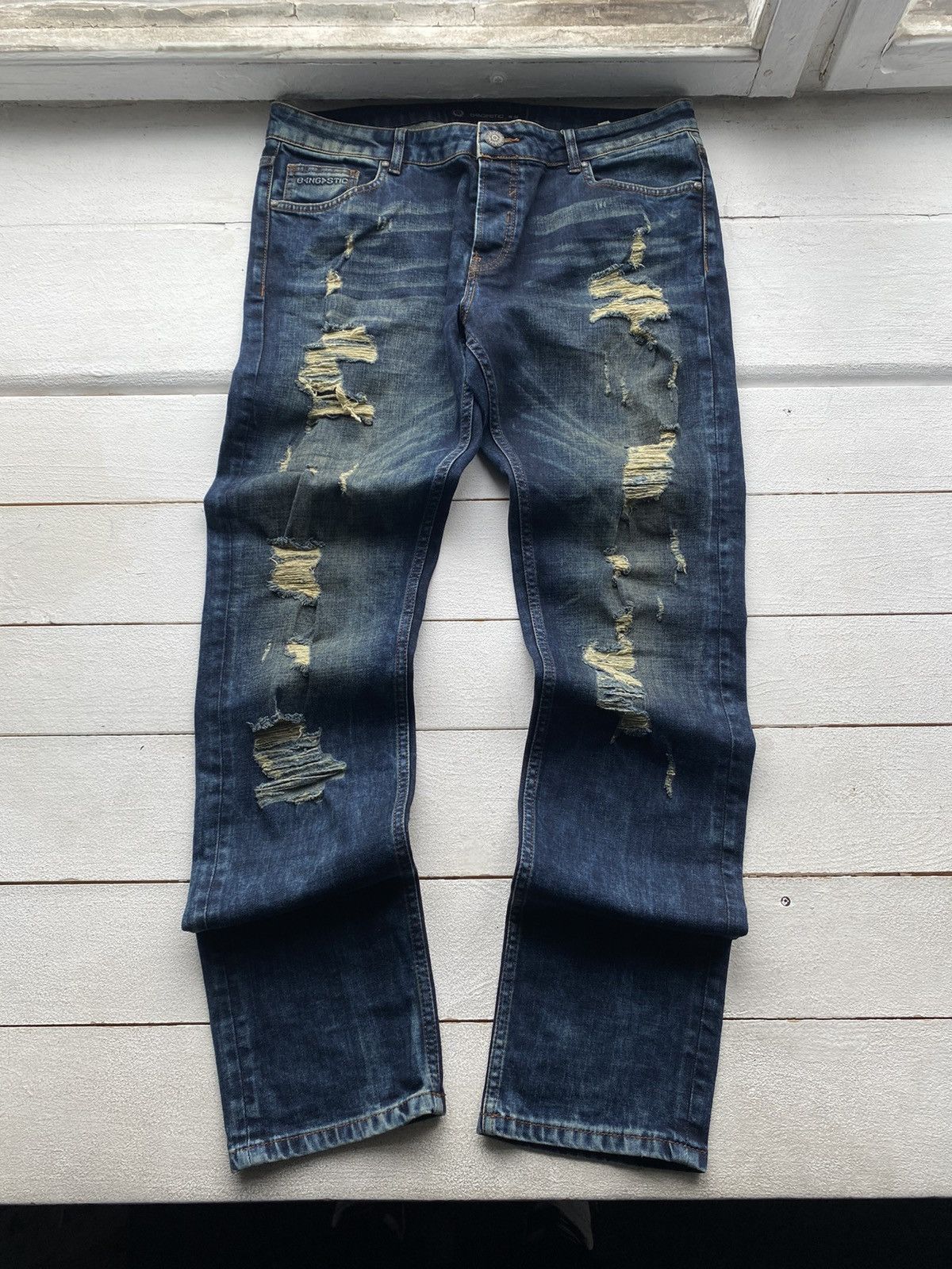 Japanese Brand × Other × Vintage 🔥OPIUM GOTHIC DISTRESSED PUNK EMO JEANS 38 MENS RARE Y2k Size US 38 / EU 54 - 3 Thumbnail