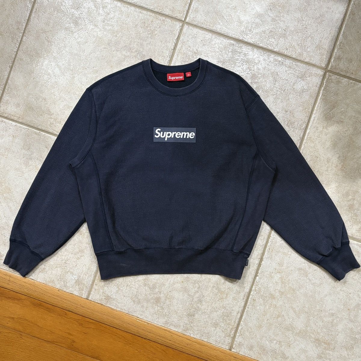 Supreme Navy Blue Box Logo Hoodie | Grailed