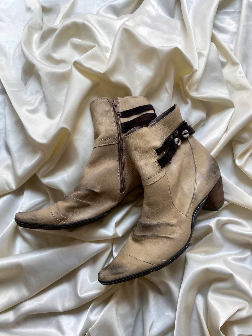 Vintage Vintage leather beige cowboy boots Size US 6 / IT 36 - 2 Thumbnail
