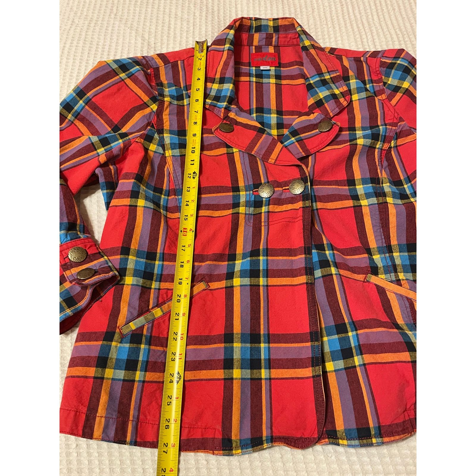 Other Caslon Multicolor Red Plaid Button Up Jacket Coat 20W Size 3XL / US 20-22 - 4 Thumbnail