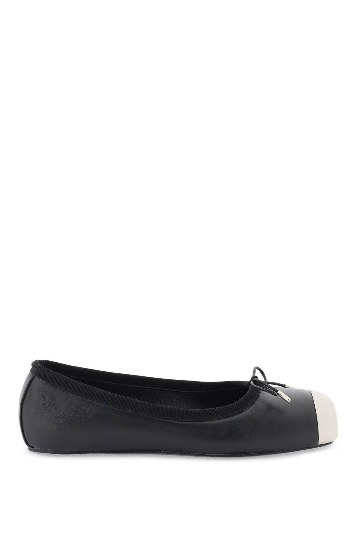 image of Alexander Mcqueen Nappa Leather Ballet Flats With Metallic Toe Size Eu 40 For Women in Black