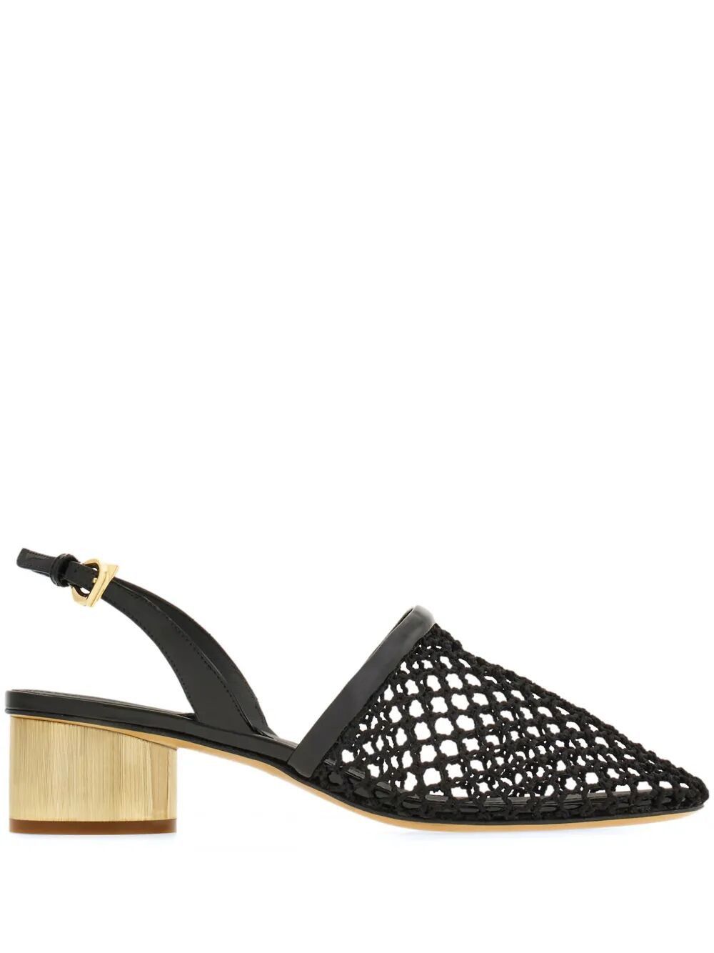 Salvatore Ferragamo KAY 40 MESH AND LEATHER SLINGBACK Size US 7.5 / IT 37.5 - 1 Thumbnail