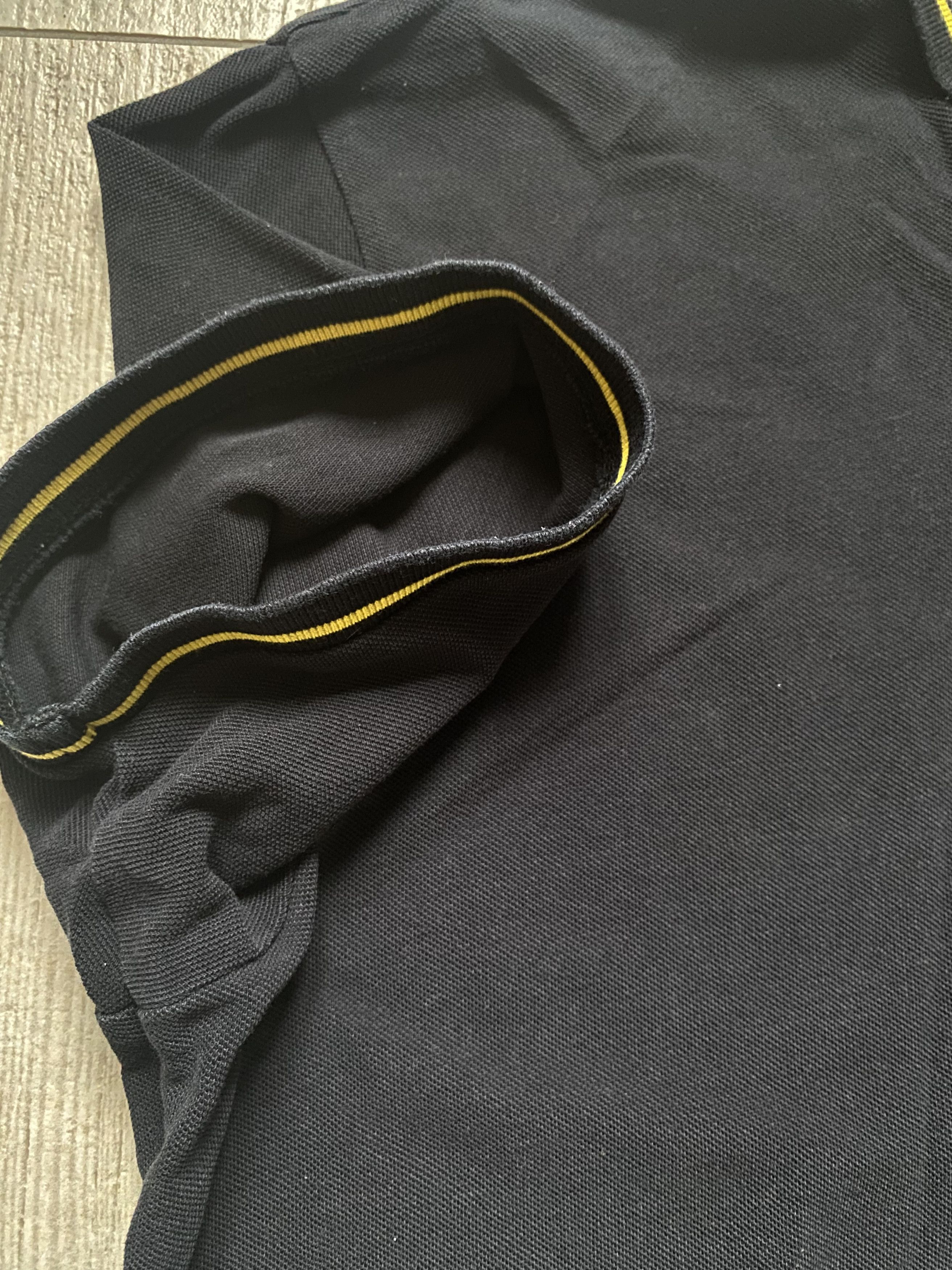 Hugo × Hugo Boss × Vintage Hugo Boss Black Polo Shirt with Yellow Trim Cotton 🖤💛 Size US XL / EU 56 / 4 - 7 Thumbnail