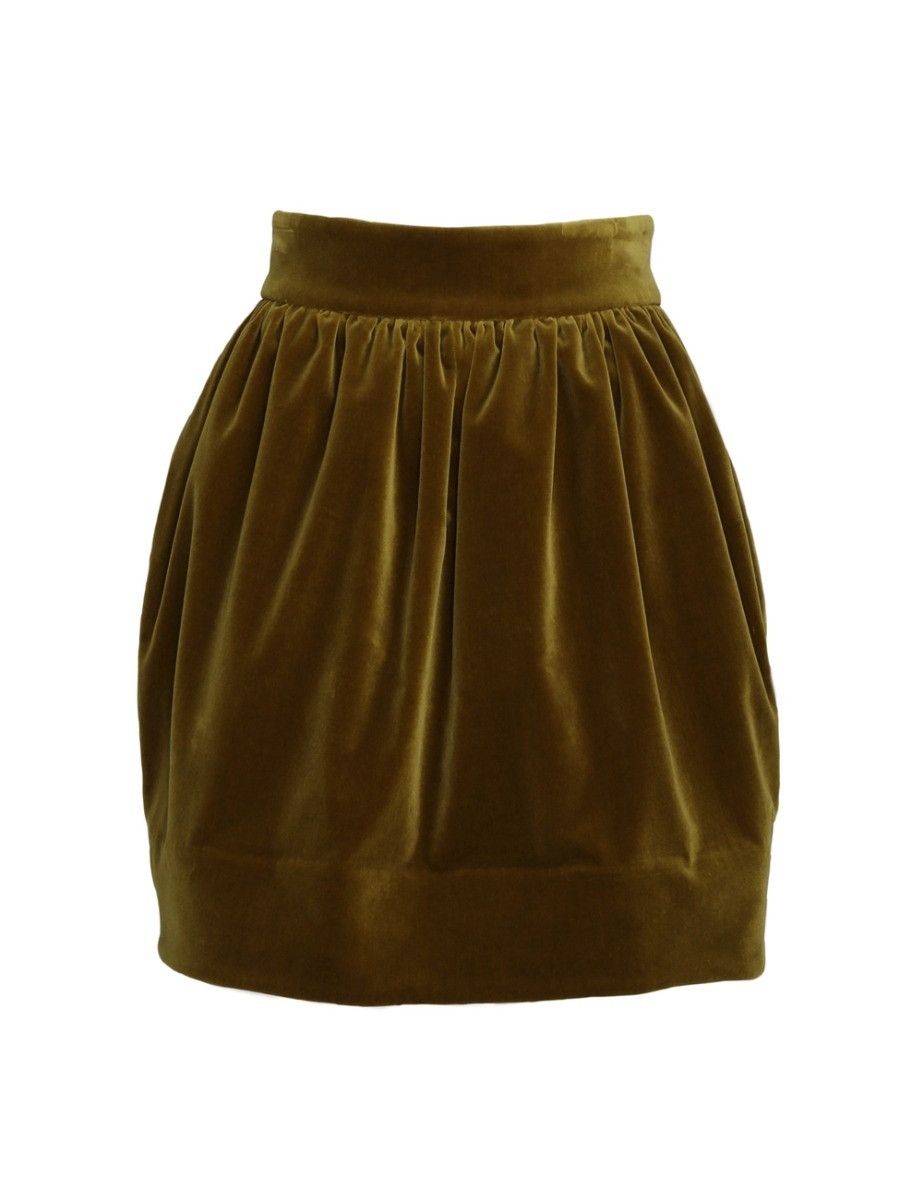 Zimmermann oc11z0425 Lyrical Velvet Mini Skirt in Dark Mustard Size 27" / US 4 / IT 40 - 1 Thumbnail