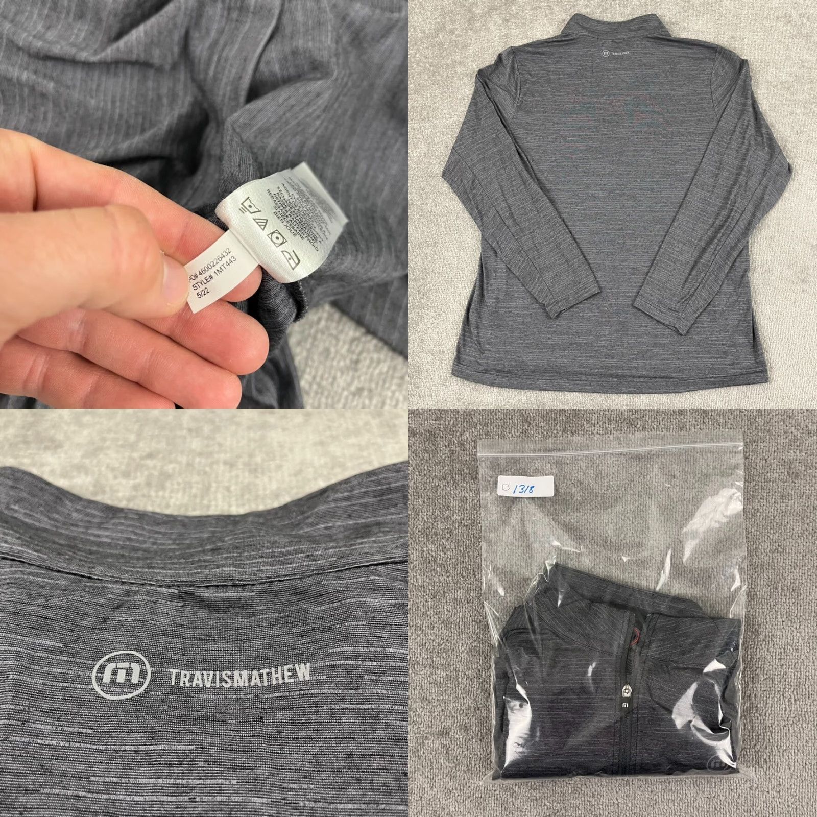 TravisMathew Travis Mathew Energy Pullover Men XL Gray All Seasons 1/4 Zip Shirt Golf Performance Casual Activewear Size US XL / EU 56 / 4 - 8 Thumbnail