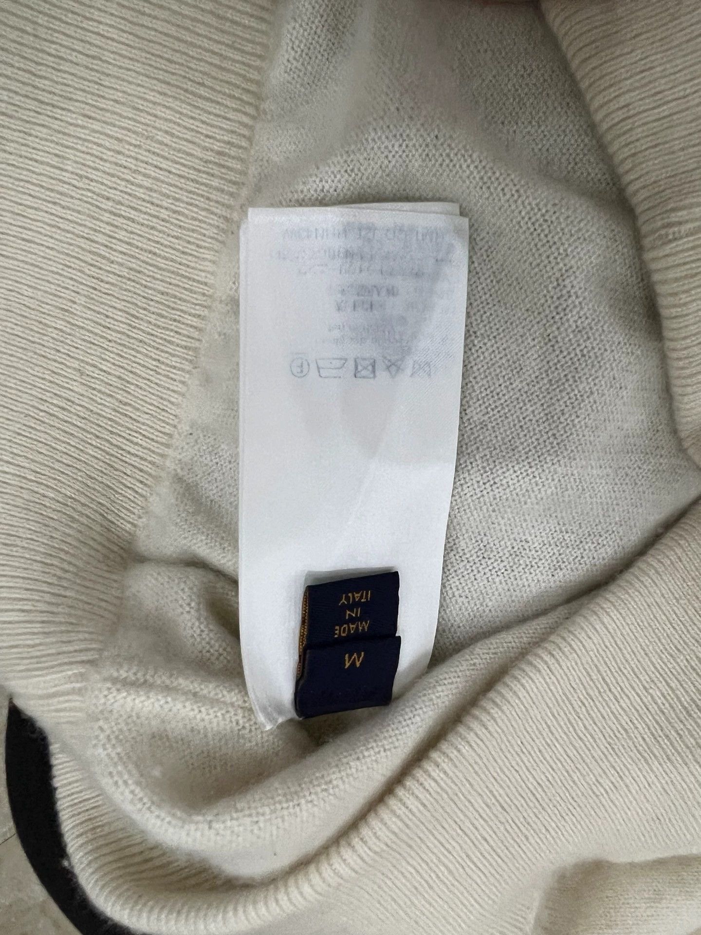 Louis Vuitton LV Cashmere High-End Sweatshirt M Ivory Topstitch Size US M / EU 48-50 / 2 - 6 Thumbnail