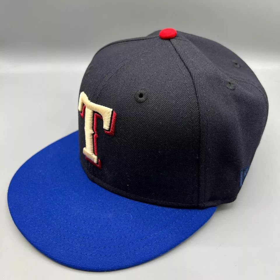 New Era Texas Rangers Hat Men 7 1/2 Black 59Fifty New Era Fitted Cap Size ONE SIZE - 3 Thumbnail