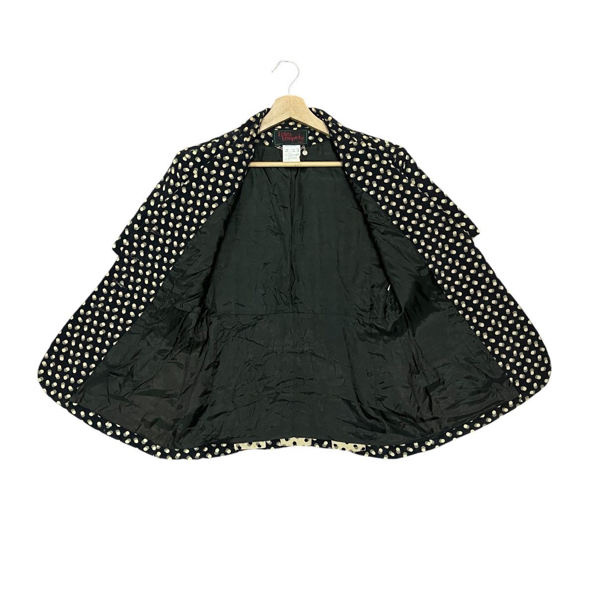 Vintage 80s Lolita Lempicka Paris Polka Dot Fitted Blazer Jacket Size M / US 6-8 / IT 42-44 - 15 Thumbnail