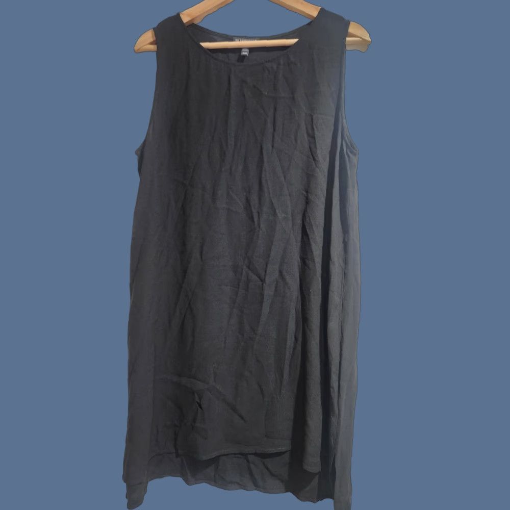 Eileen Fisher Eileen Fisher Dress Womens Medium Black 100% Silk Sleeveless Shift Pockets Size M / US 6-8 / IT 42-44 - 1 Thumbnail