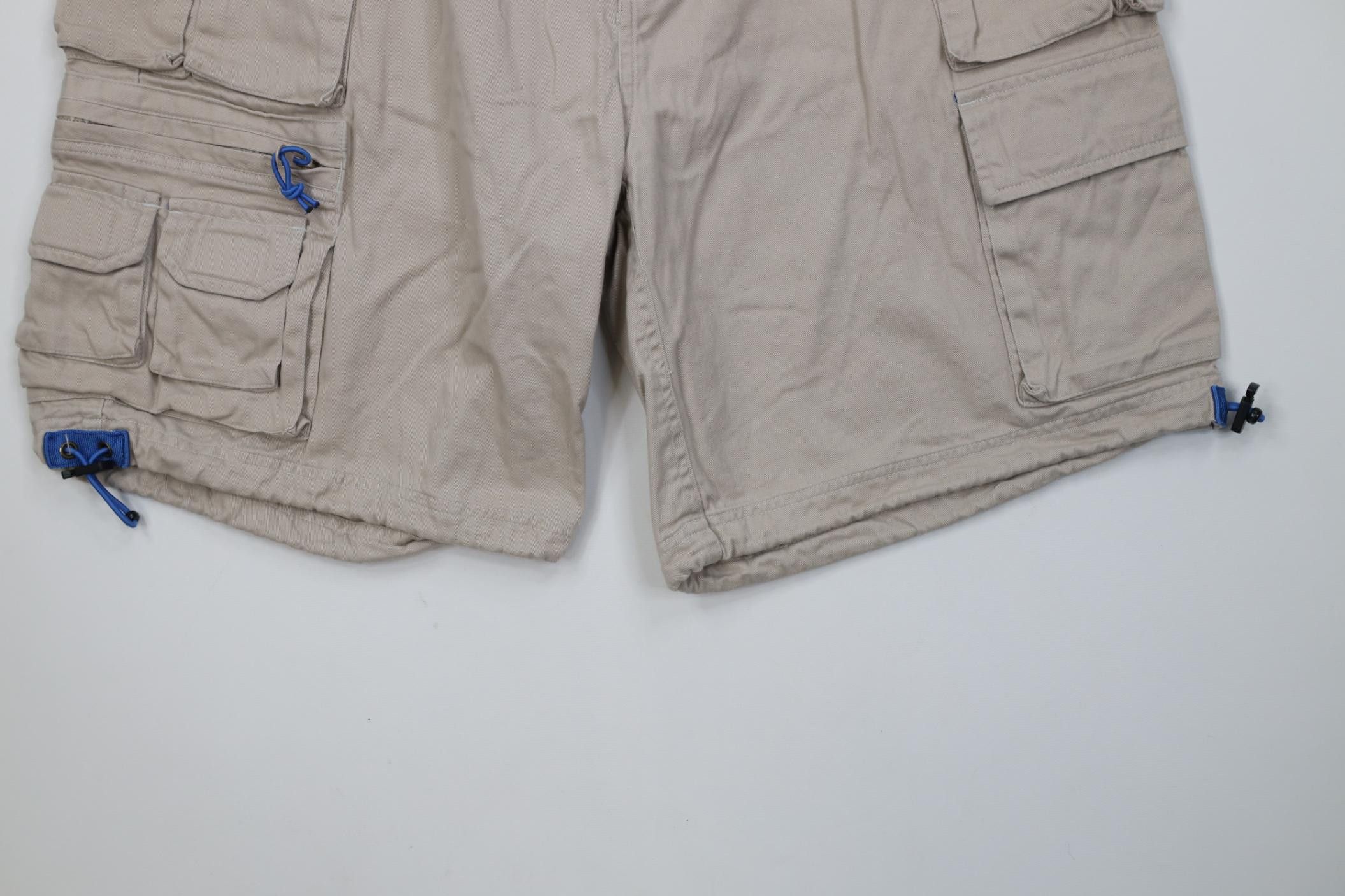 Vintage Vintage 90s Y2K Streetwear Belted Cargo Shorts Beige Cotton Size US 34 / EU 50 - 4 Thumbnail
