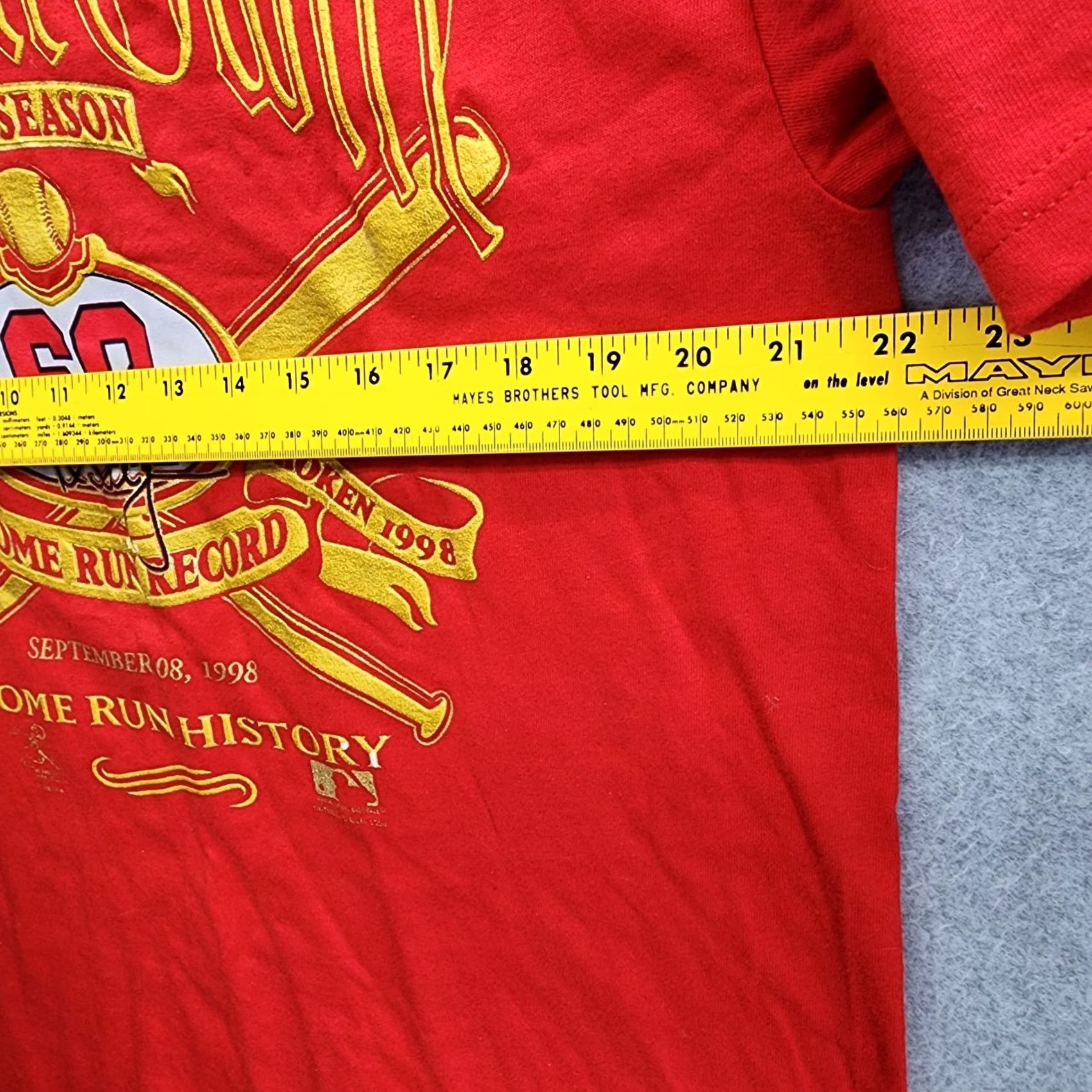 Lee LEE Vintage Mark McGwire Shirt Mens Large Red T-Shirt Home Run 1998 Logo Sports Shirt Mens Size US L / EU 52-54 / 3 - 6 Thumbnail