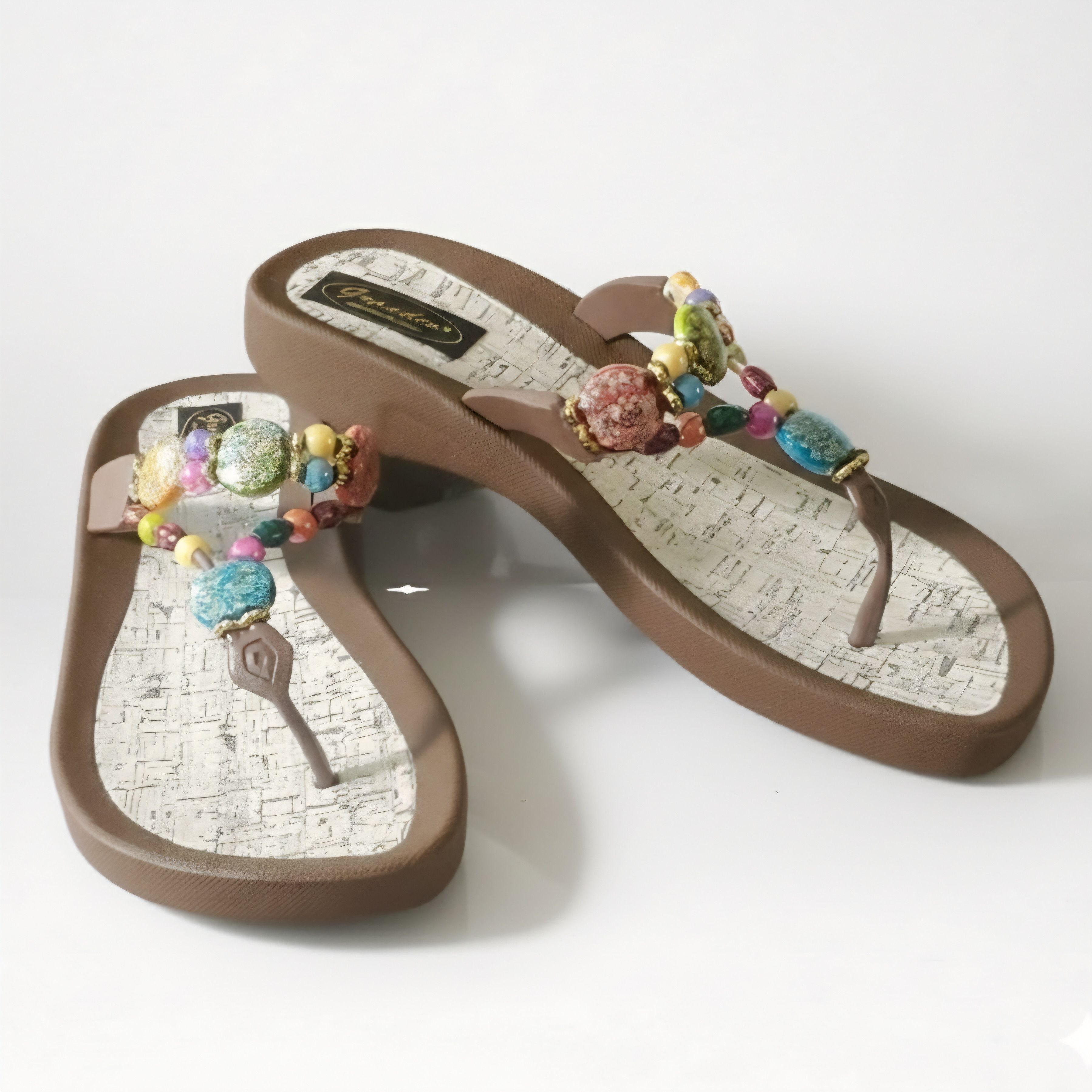 Other Grandco Size 10 NEW Sandals Rainbow Beaded Thong Flip Flop B Size US 11 / IT 41 - 1 Thumbnail