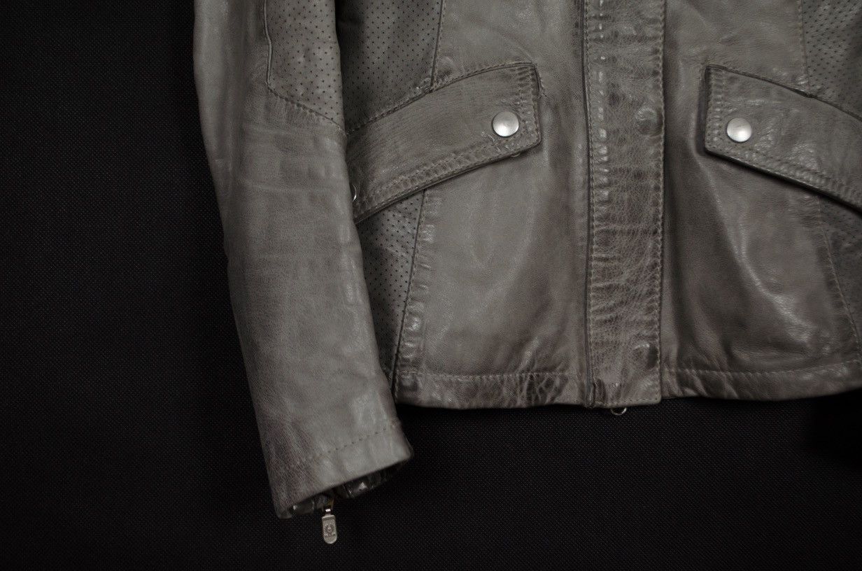Belstaff Belstaff Grey Leather Slim Jacket Moto Size M / US 6-8 / IT 42-44 - 7 Thumbnail