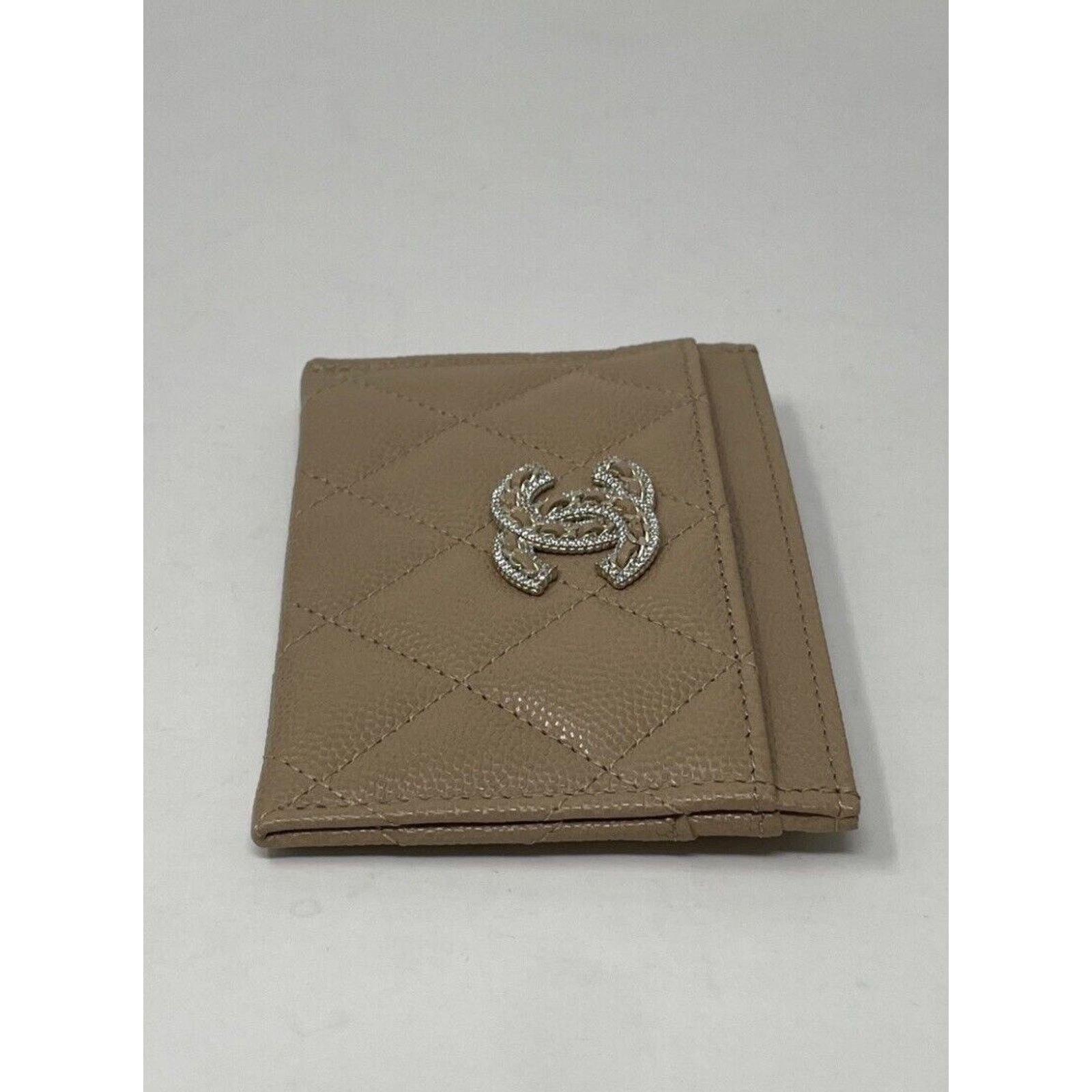 Chanel Auth BNIB Chanel Crystal Beige Flat Card Holder Wallet 22S Size ONE SIZE - 4 Thumbnail