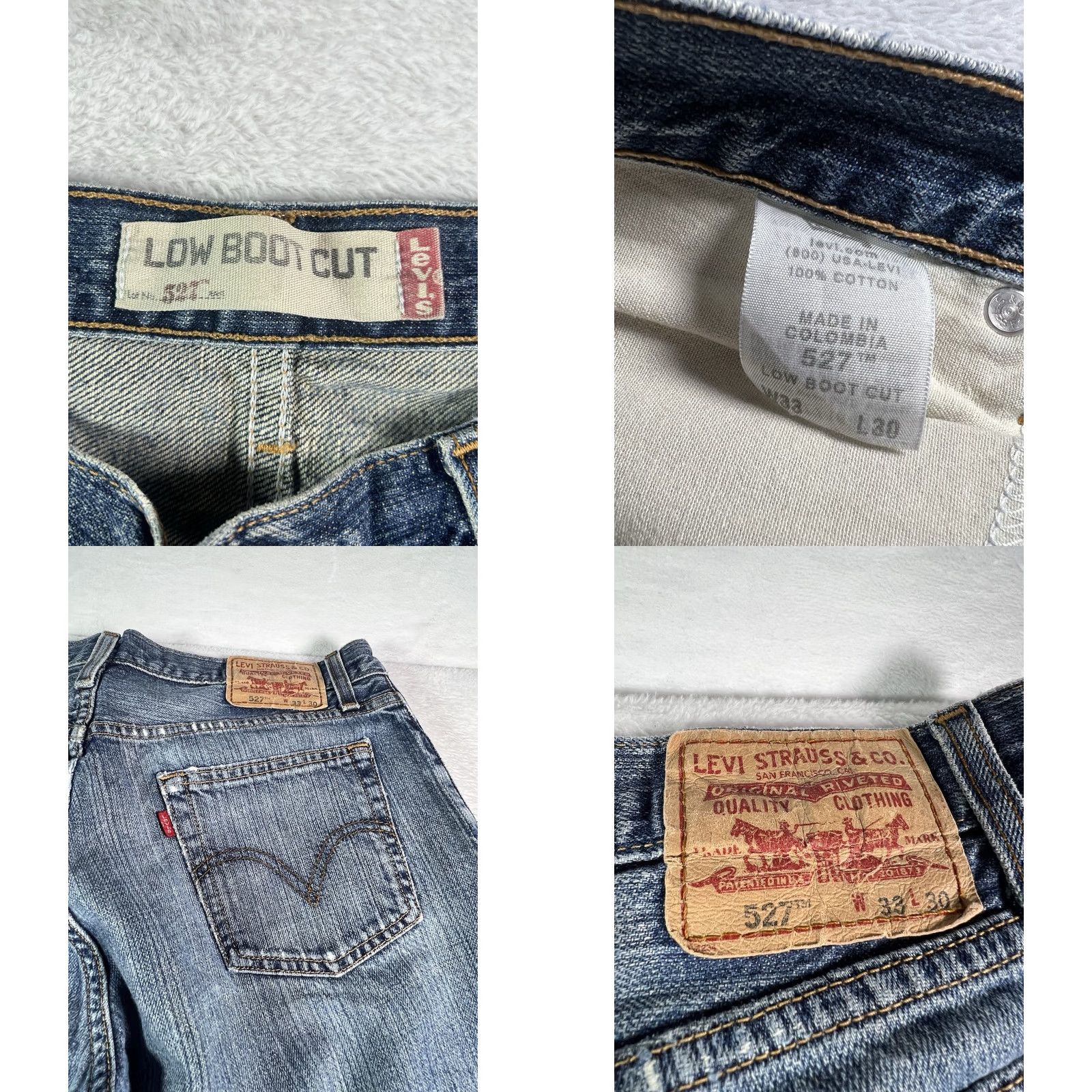 Levi's VINTAGE Levi's 527 Jeans Mens Regular Bootcut 33x30 Blue Denim Distressed Cowboy 90s USA Mens Size US 33 - 8 Thumbnail
