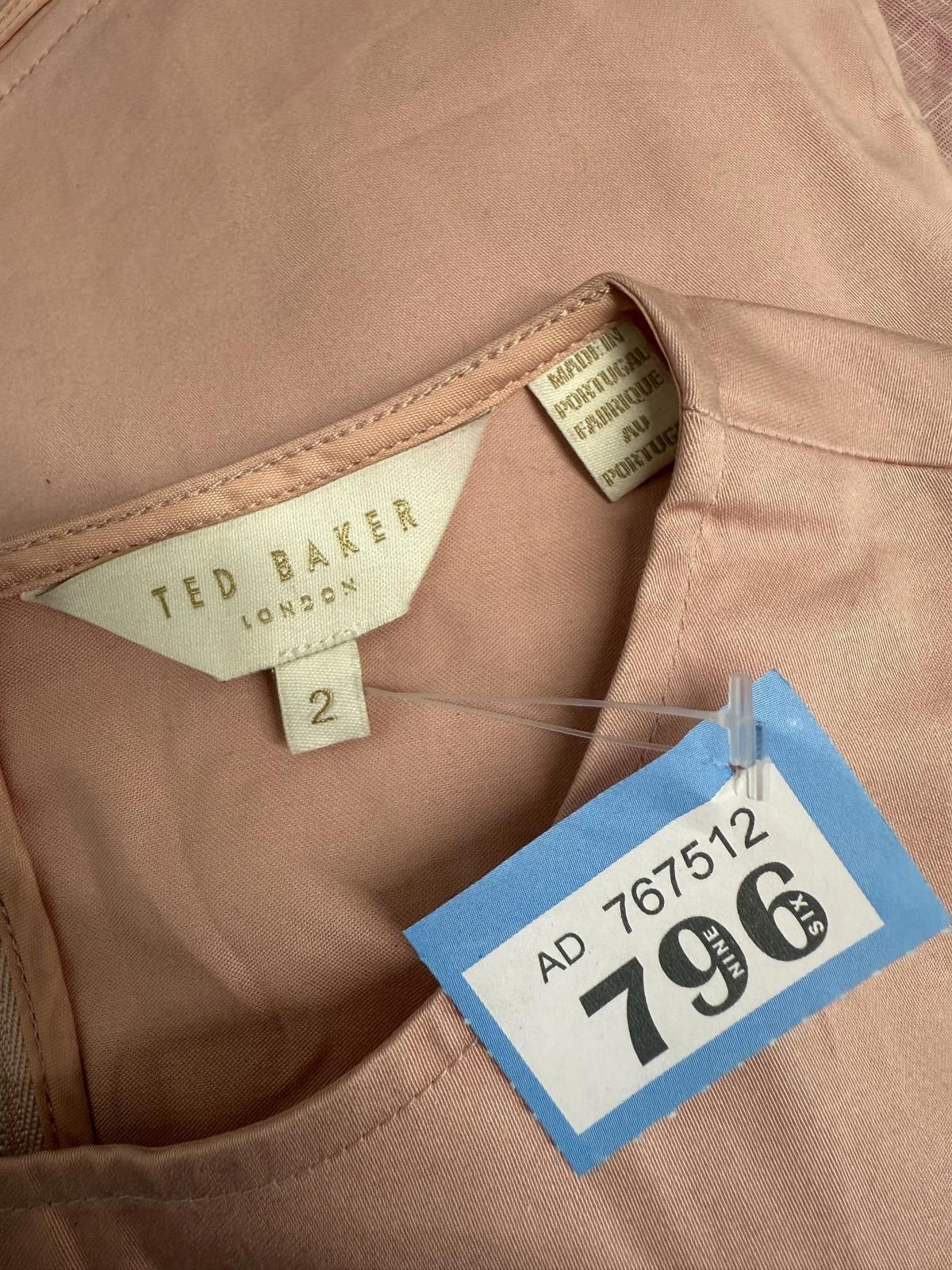 Ted Baker Ted Baker Pink Long Sleeve Top with Pleated Sleeve Detail Size XXS / US 00 / IT 34 - 4 Thumbnail