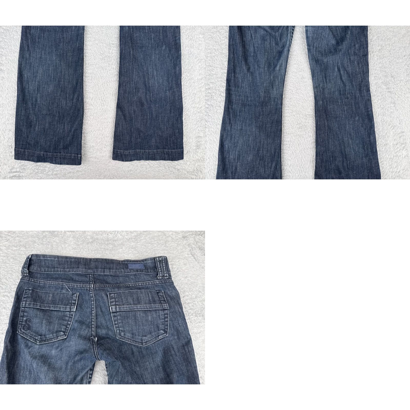 Vintage See Thru Soul Jeans Womens 27 Blue Denim Flared Low Rise 28x31 Size 27" / US 4 / IT 40 - 10 Thumbnail