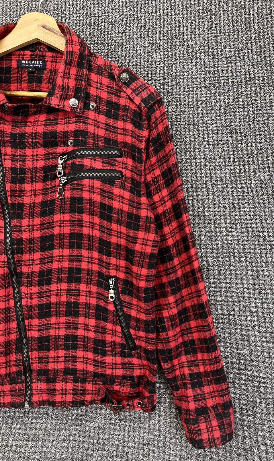 In The Attic Vintage In The Attic Shadow Plaid Rare Punk Jacket Size L / US 10 / IT 46 - 4 Thumbnail