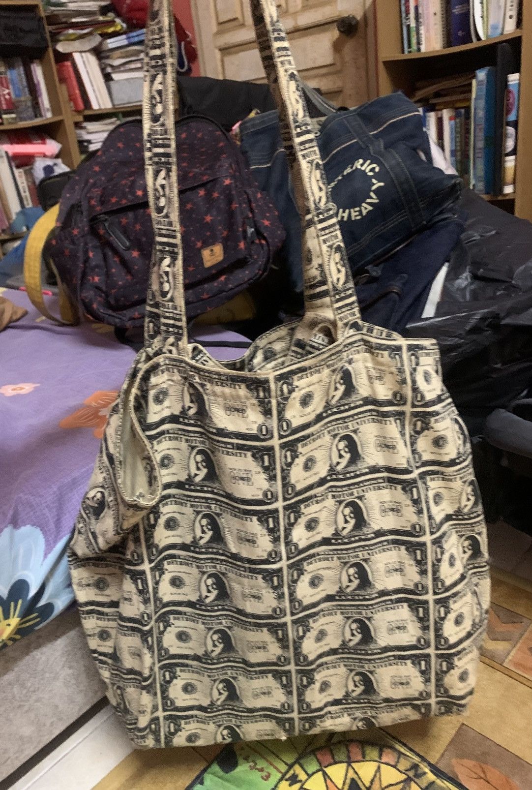 Japanese Brand Hysteric Glamour Lucifer Money Print Tote Bag Size ONE SIZE - 11 Thumbnail
