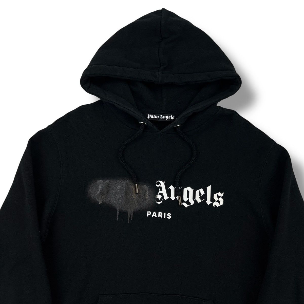 Palm Angels Black Spray Logo Hoodie