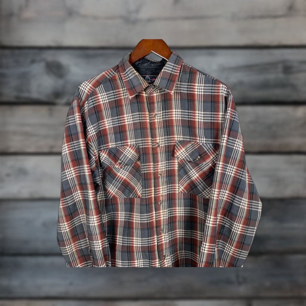 Vintage VINTAGE Backpacker Plaid Flannel Shirt Adult Large Brown Long Sleeve Workwear 90s Grunge Mens Size US L / EU 52-54 / 3 - 1 Thumbnail