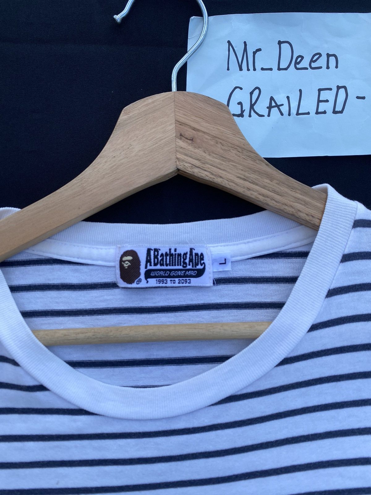 Bape Rare BAPE Stripes Tshirt Size US L / EU 52-54 / 3 - 10 Thumbnail