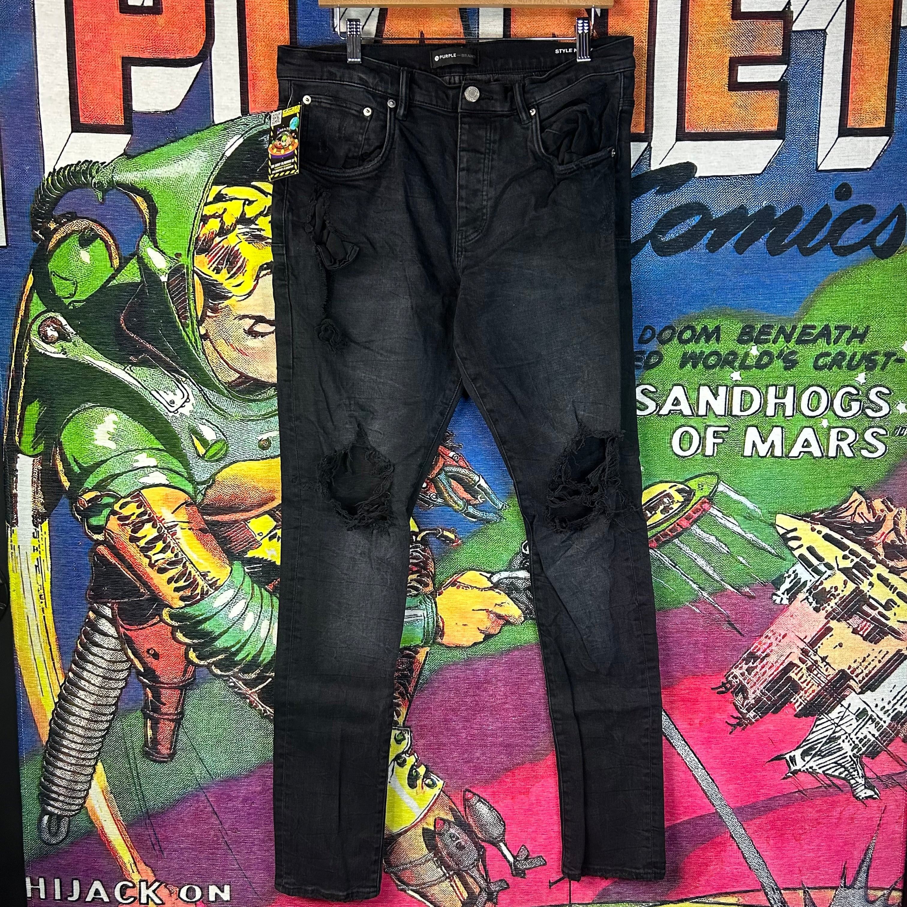 Purple Brand Purple brand Oil Spill distressed jeans drip amiri