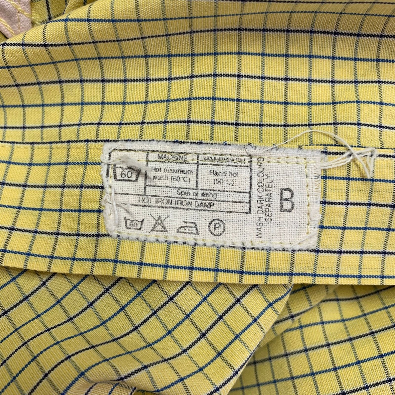 Pink Yellow Blue Checkered Cotton French Cuff Long Sleeve Shirt Size US M / EU 48-50 / 2 - 6 Thumbnail