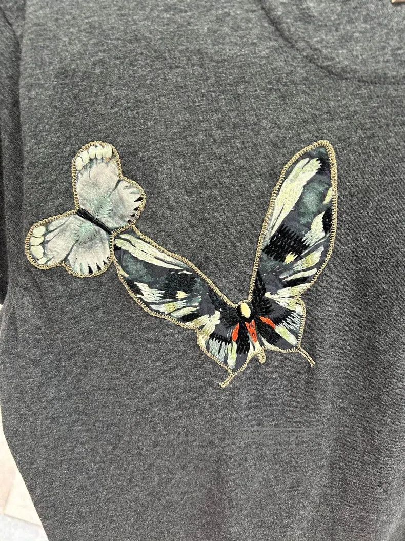 Valentino Valentino Grey embroidered T-shirt Size XS / US 0-2 / IT 36-38 - 4 Thumbnail