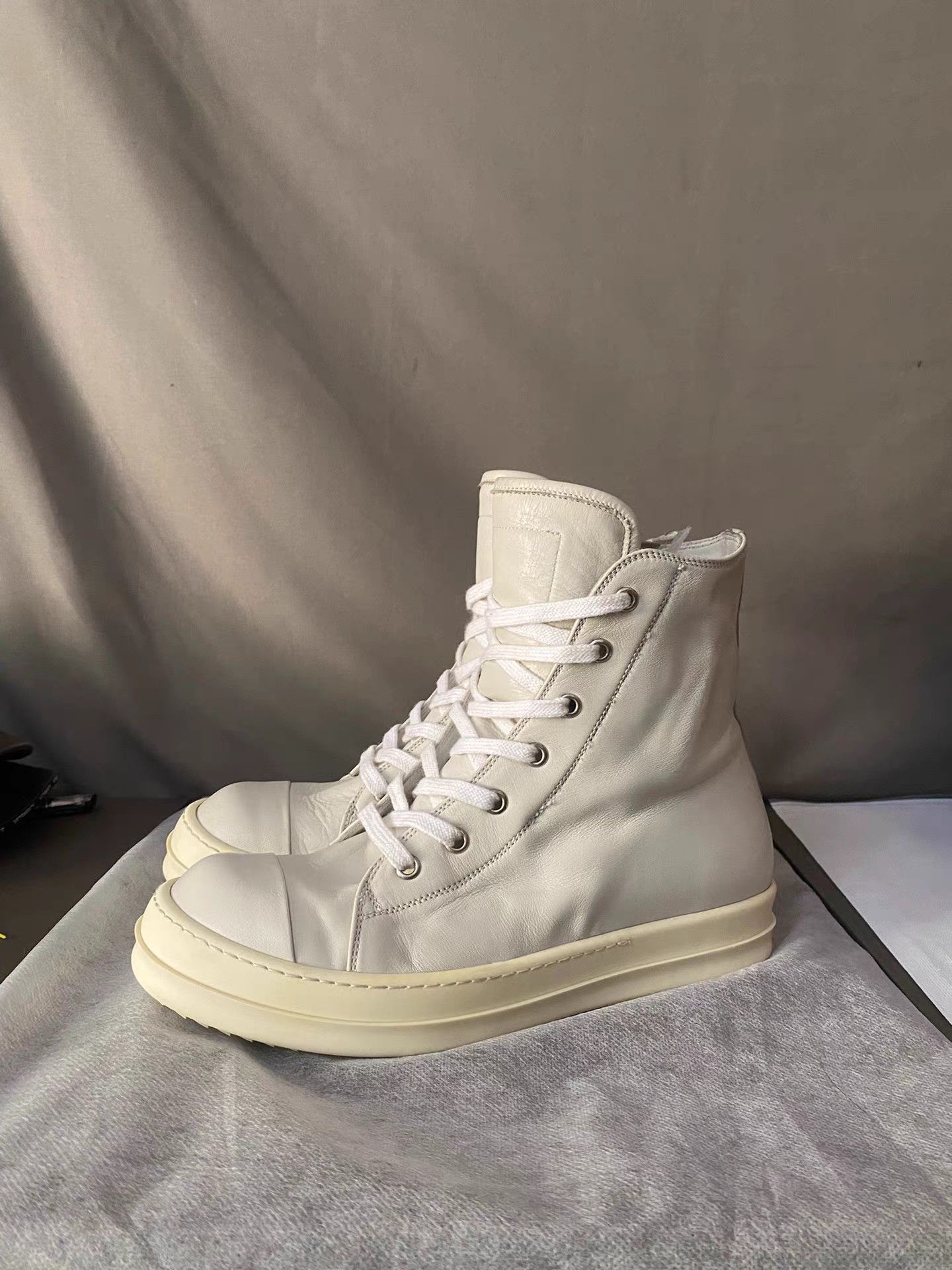 Rick Owens Rick Owens mainline leather high top sneakers Size US 8 / IT 38 - 1 Thumbnail