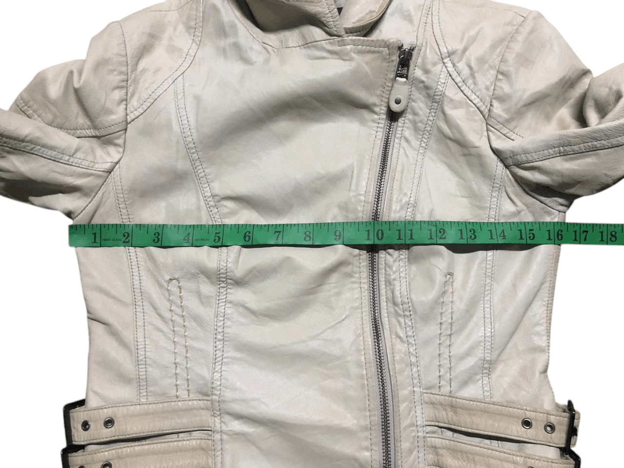 Branded Leather × Leather MAX&Co. Double Collar Lamb leather Ride Jacket Cream Size US XXS / EU 40 - 16 Thumbnail
