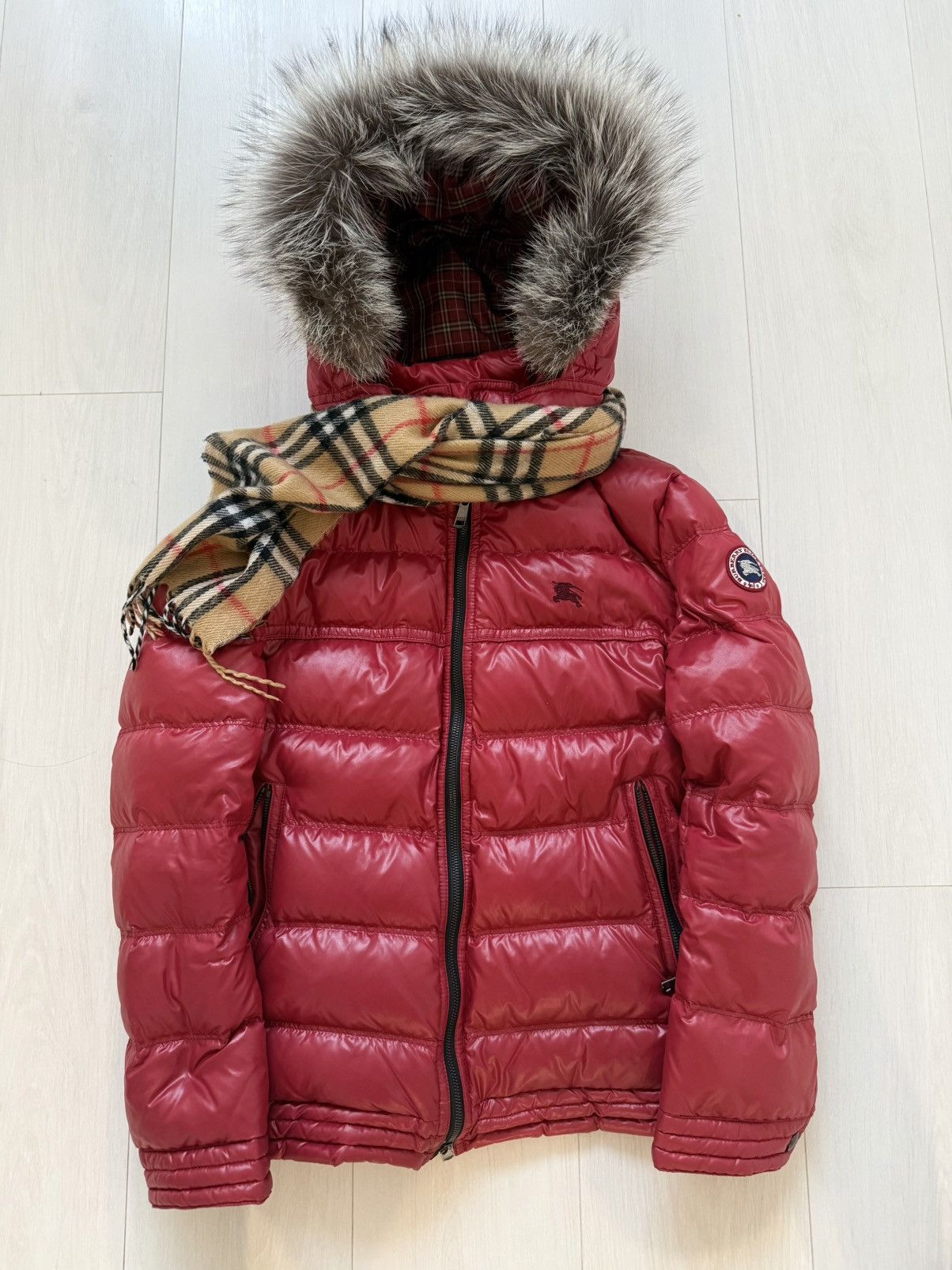 Burberry NEW CONDITION Burberry black label 00s fur puffer jacket