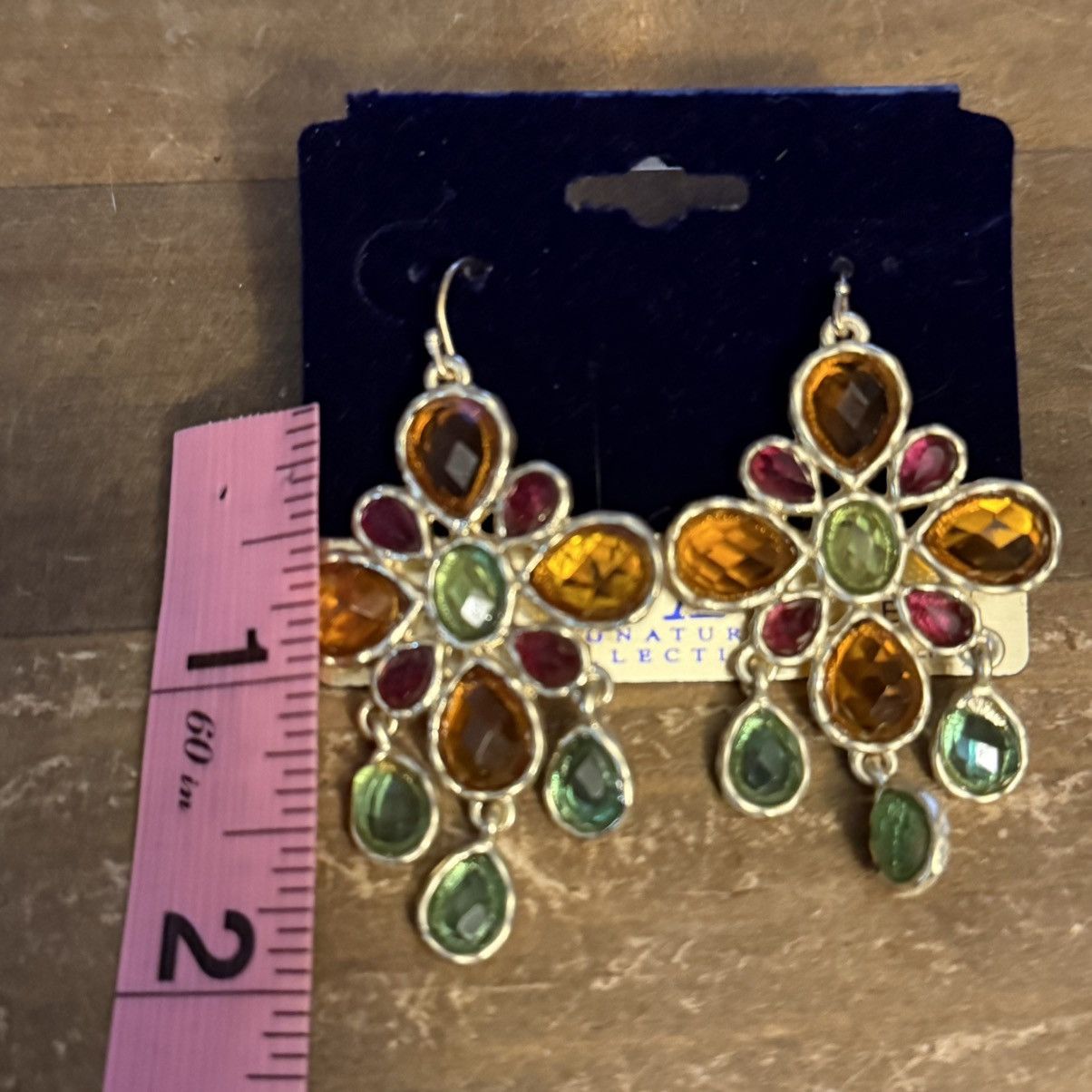 Other MX Collection gold tone multicolor floral dangle earrings Size ONE SIZE - 2 Thumbnail