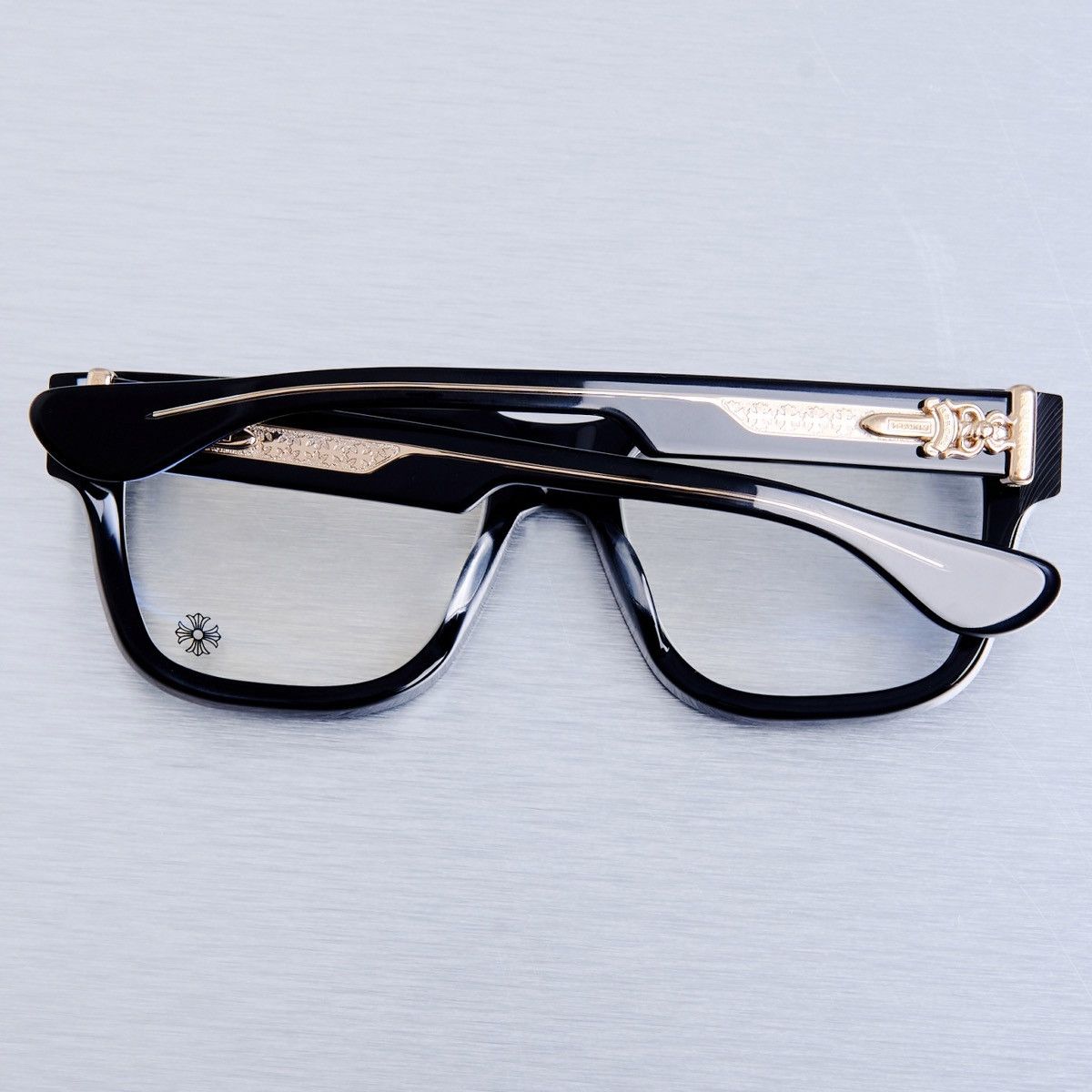 CHROME HEARTS BOX OFFICER BLACK - 18KGP GLASSES