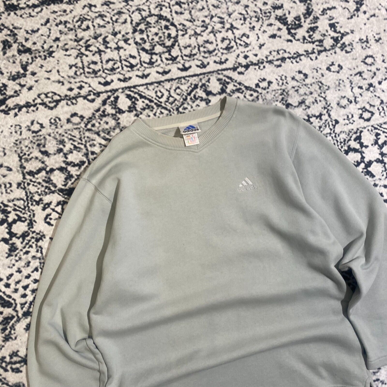 Adidas × Vintage Vintage Adidas Unisex Mint Green Cotton Crewneck Size L Size US L / EU 52-54 / 3 - 3 Thumbnail