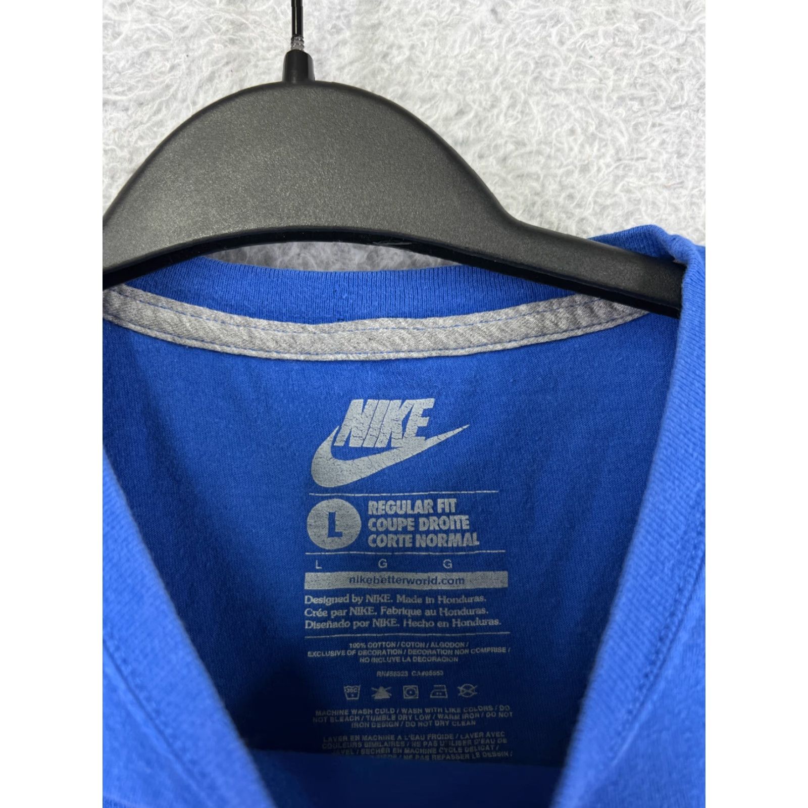 Nike Nike Mens Shirt L Blue Just Do It Swoosh Crew Neck Short Sleeve 100% Cotton Dri-FIT Logo Retro Sports Size US L / EU 52-54 / 3 - 4 Thumbnail