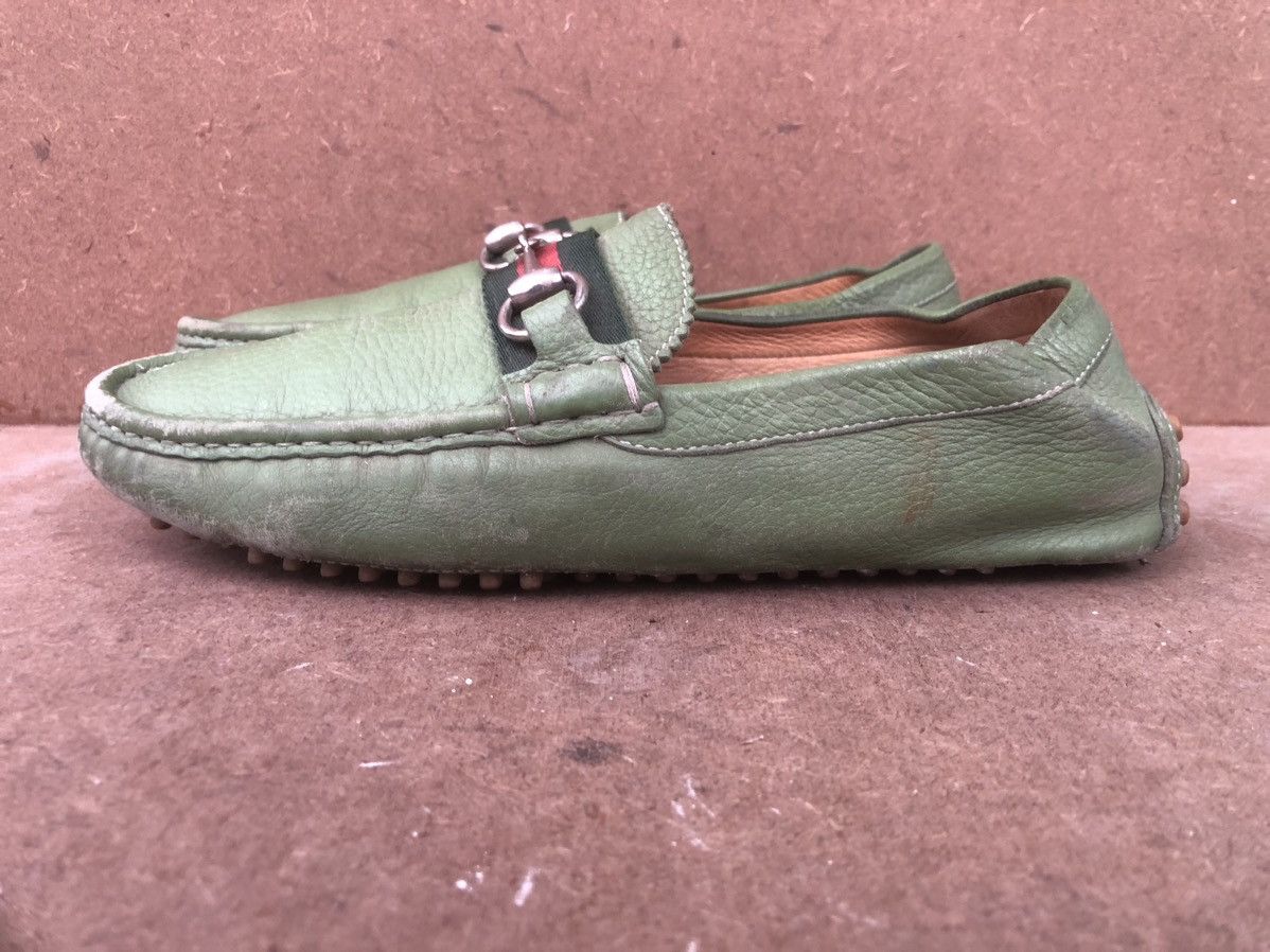 Gucci Gucci 322741 green calfskin Leather Men’s driving sneakers Size US 6.5 / EU 39-40 - 4 Thumbnail