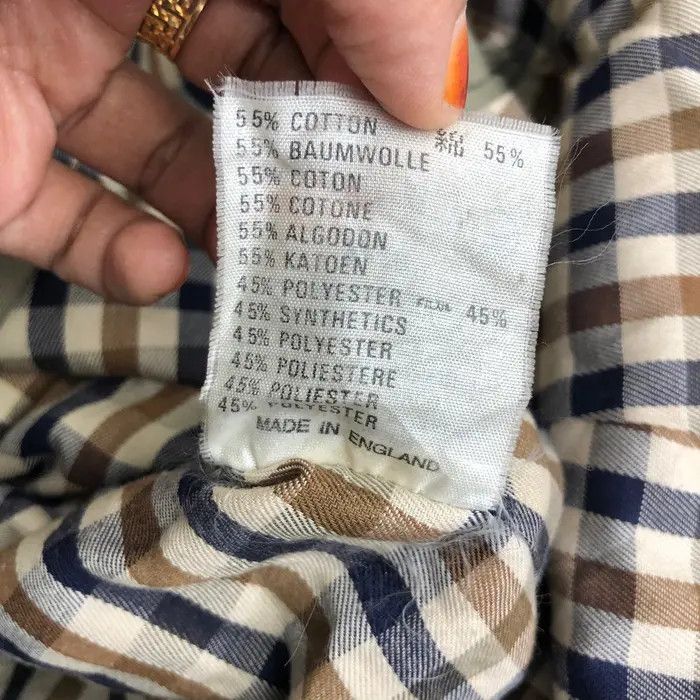 Aquascutum Vtg AQUASCUTUM LONDON Nova Check Trench Coat Jacket Parka Size US M / EU 48-50 / 2 - 6 Thumbnail